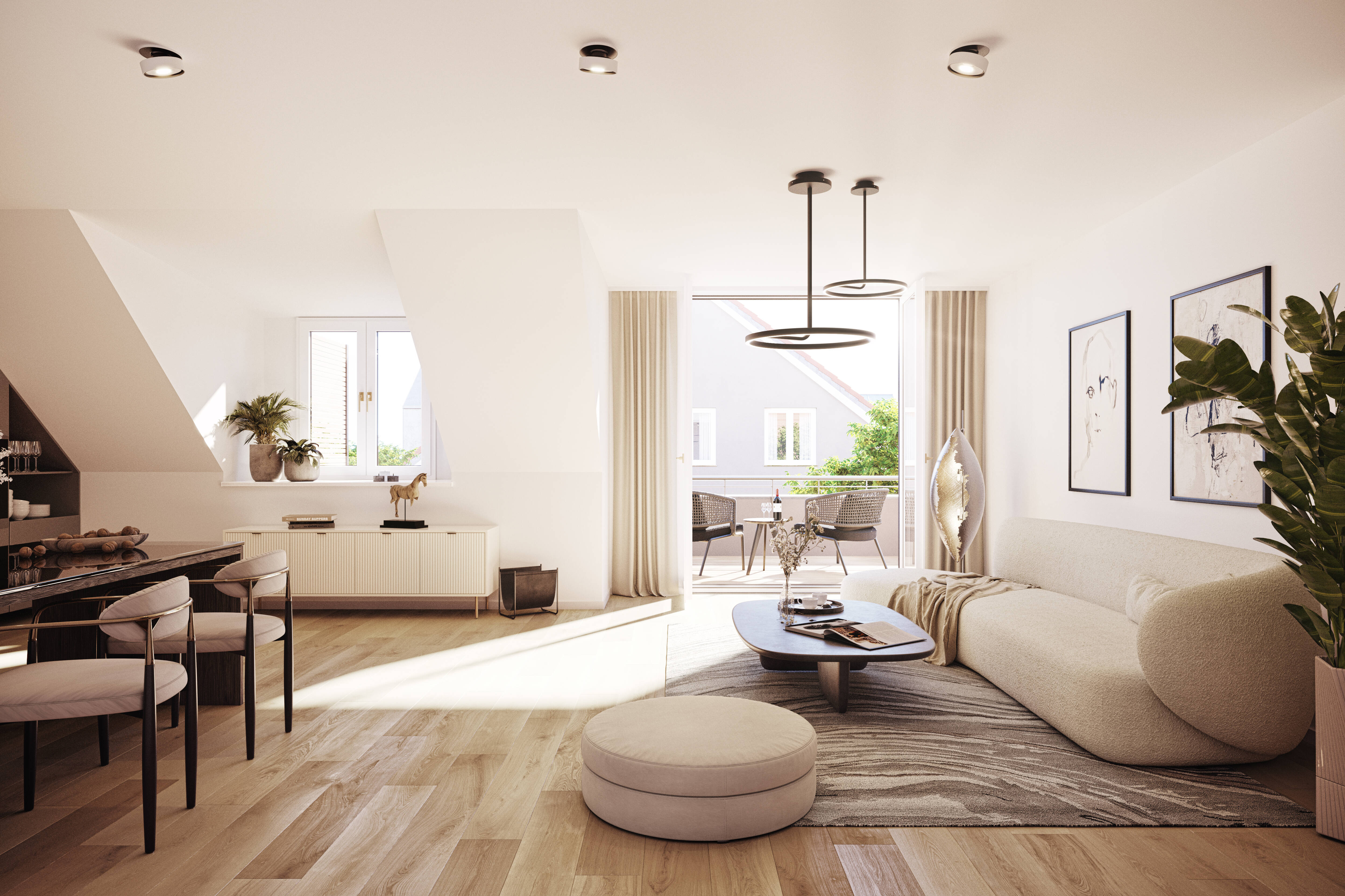 Neubau einer individuellen 2-Zimmer-Dachgeschosswohnung mit wunderschöner großer Südterrasse