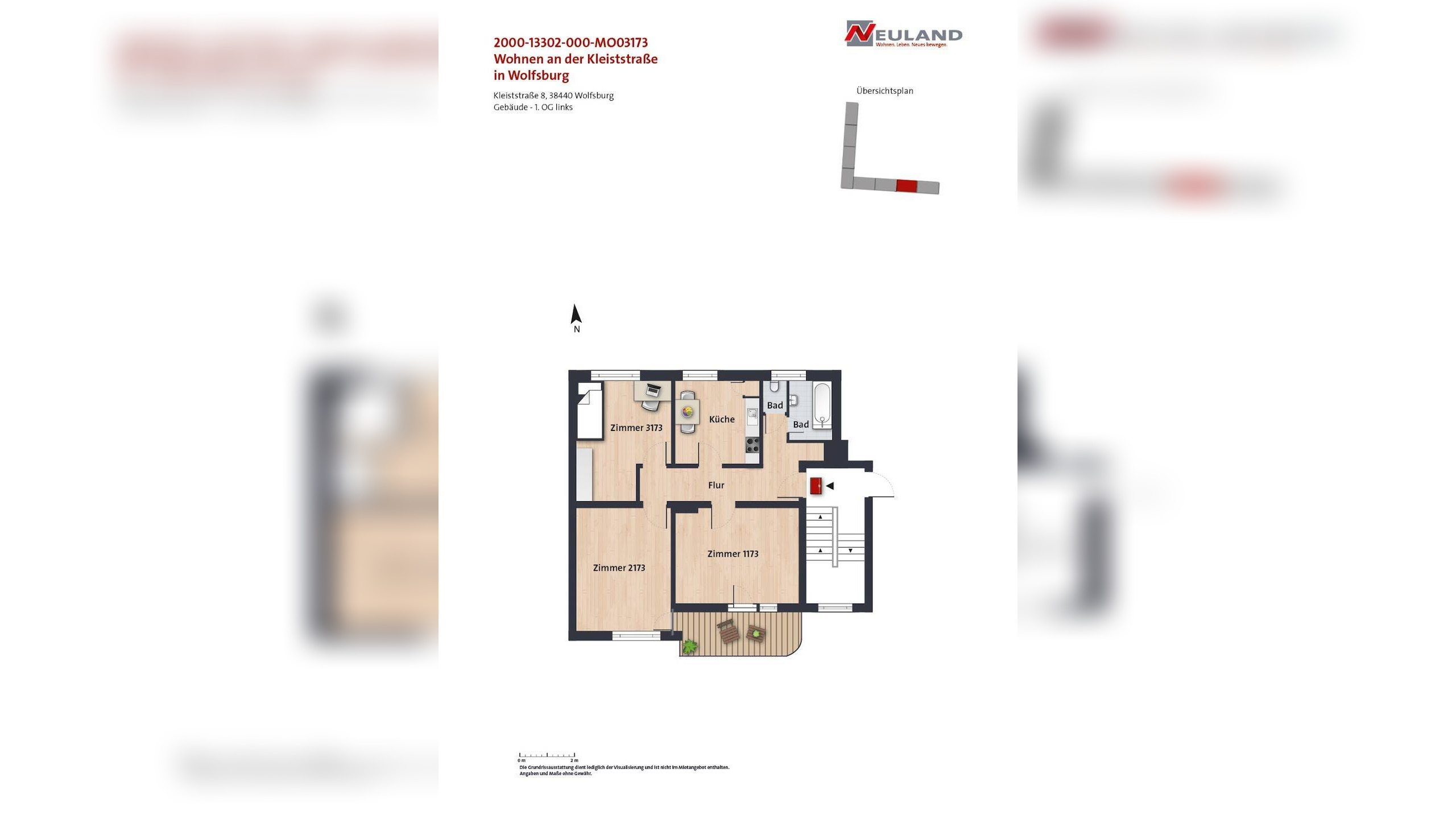 Zimmer 13,77 m² innerhalb einer 3er-WG // 1.OG links, 38440 Wolfsburg