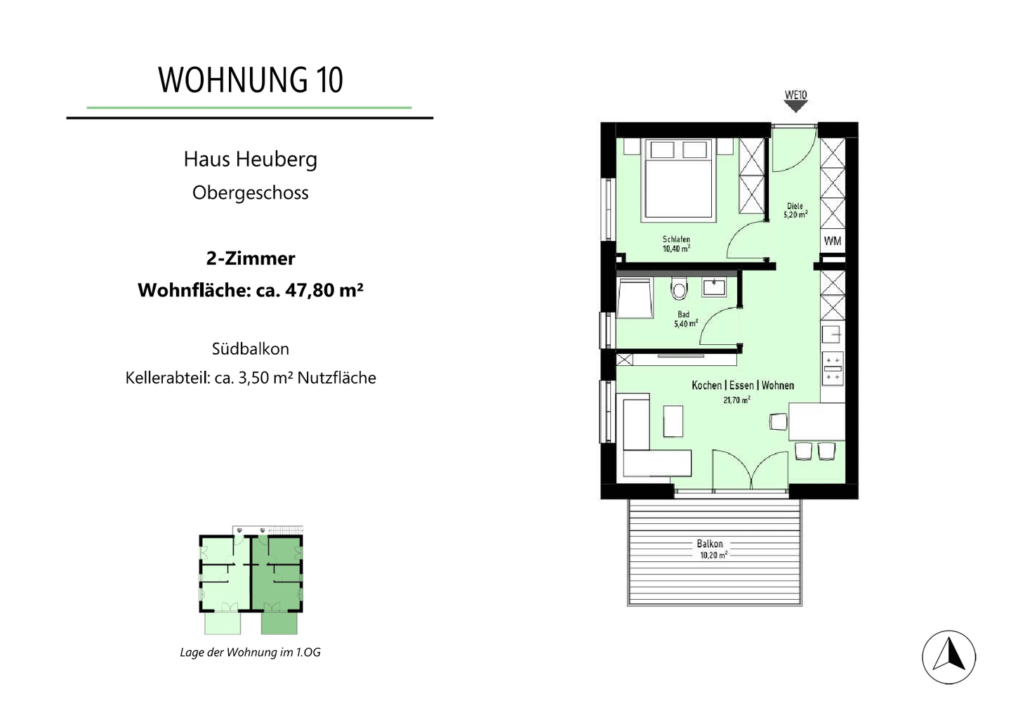 Neubau 2 – Zimmer Wohnung mit großem Südbalkon, 83098 Brannenburg