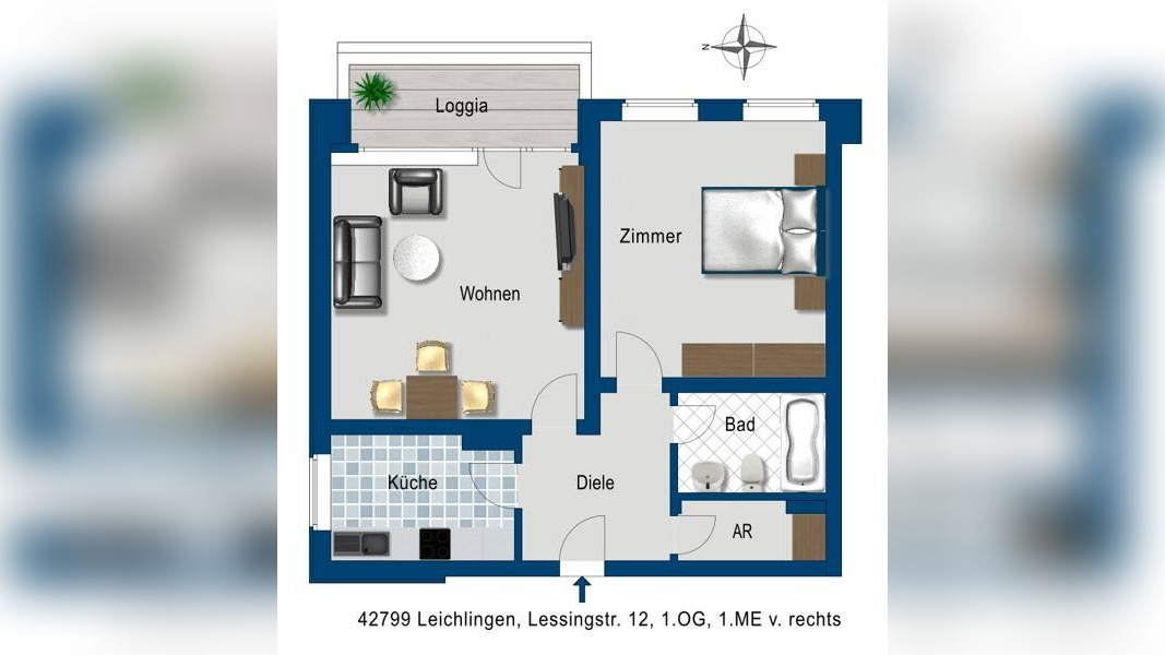 2 Zimmer Wohnung in Leichlingen, 42799 Leichlingen (Rhld.)