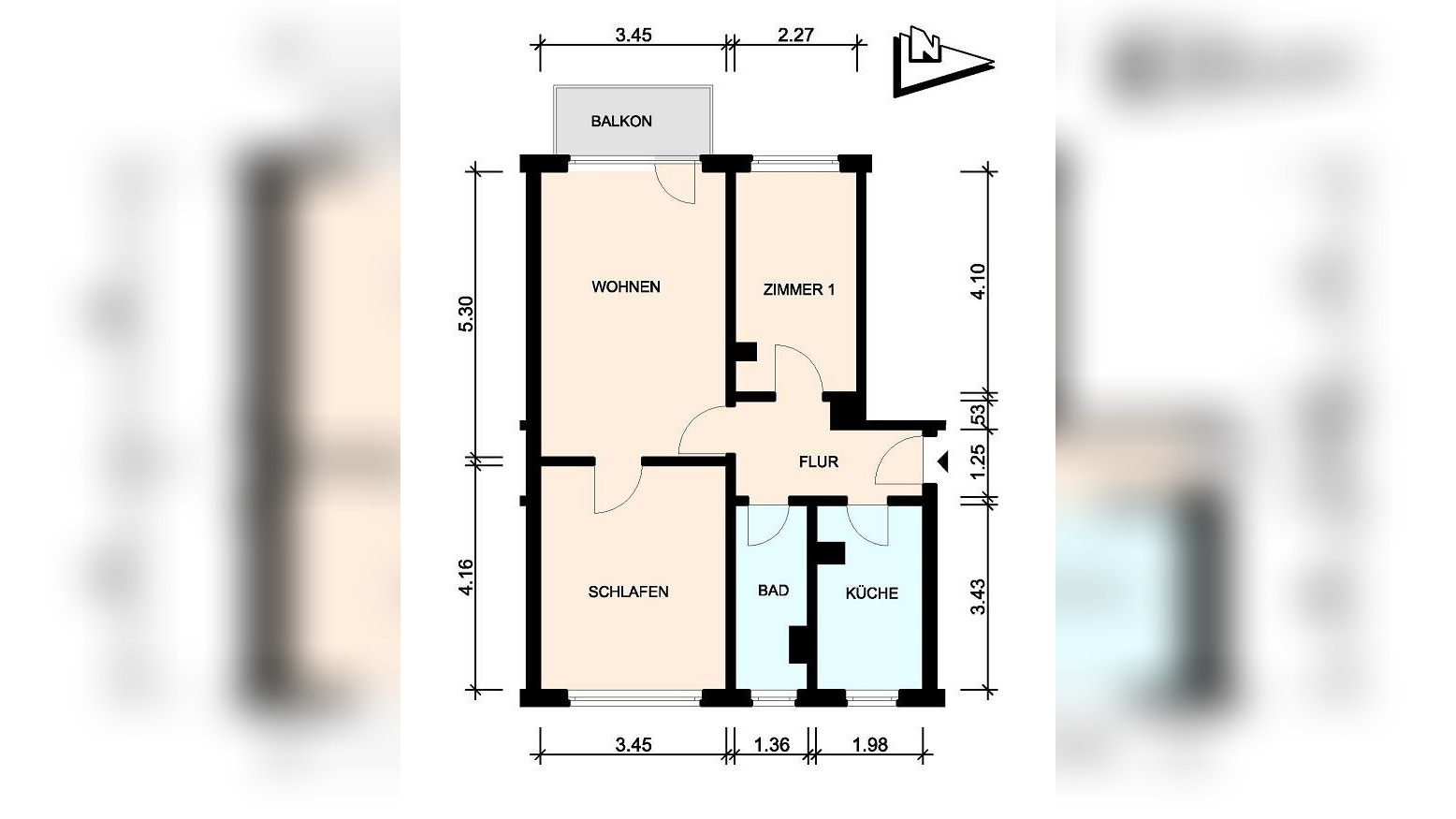 Renovierte Wohnung mit Balkon, 19417 Warin