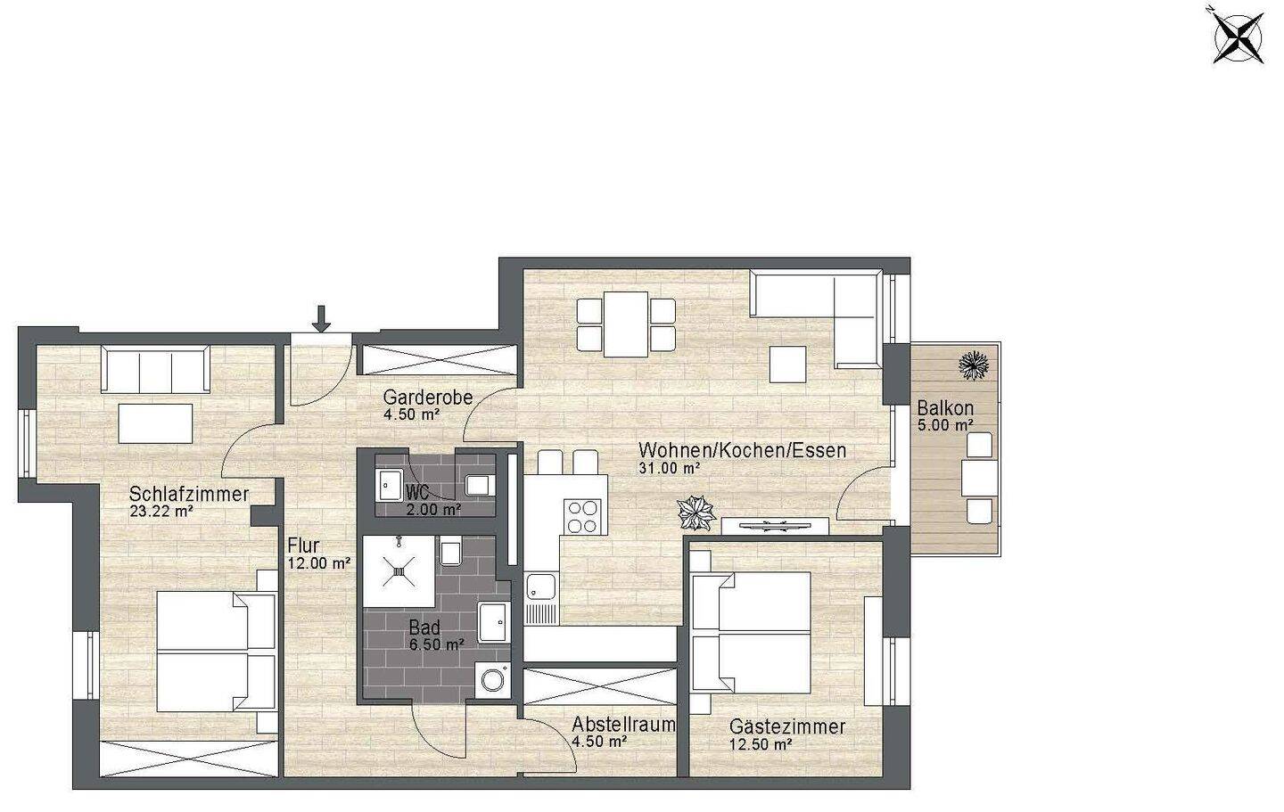 RUHIGE 3-RAUM WOHNUNG MIT LIFT IN LAUBEGAST – 1279 Dresden – Vorschaubild 3