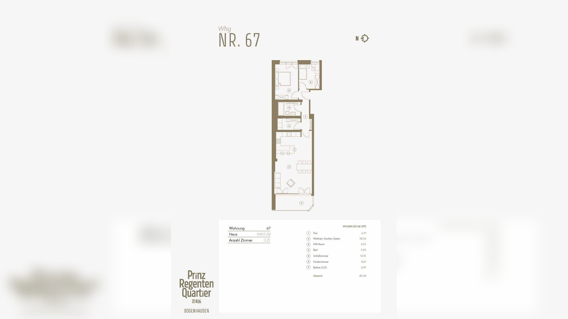 Wohnung Nr. 67: 3-Zimmer-Wohnung im 7. OG mit Westbalkon und traumhaftem Blick bis zur Frauenkirche – 81677 München – Vorschaubild 9