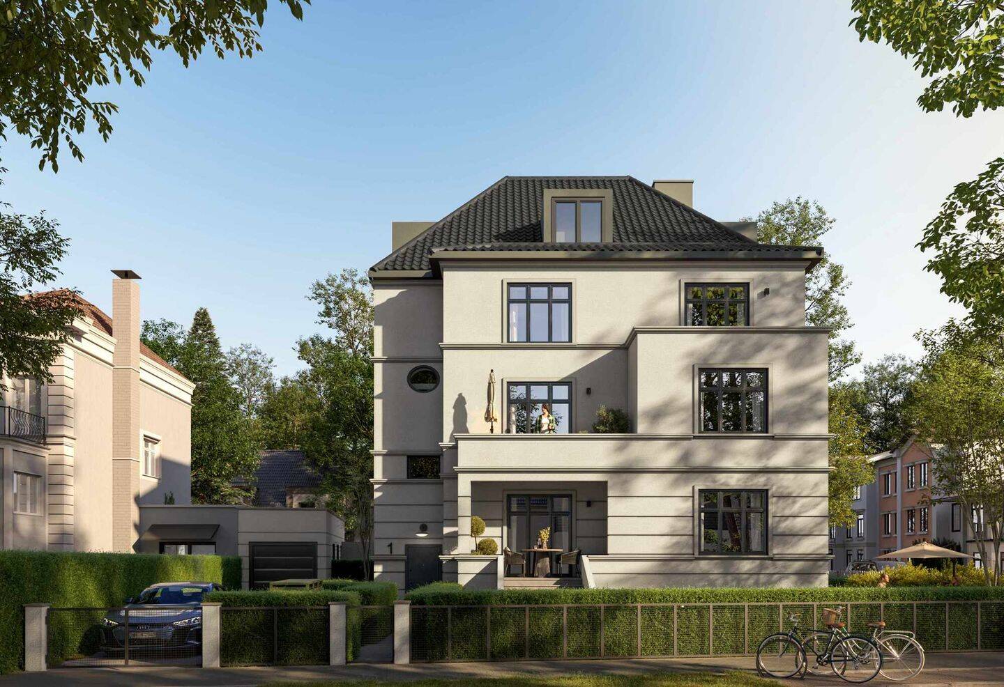 Grünes Wohnglück im Generalsviertel: Stilvolle Etagenwohnung in kernsanierter Stadtvilla!
