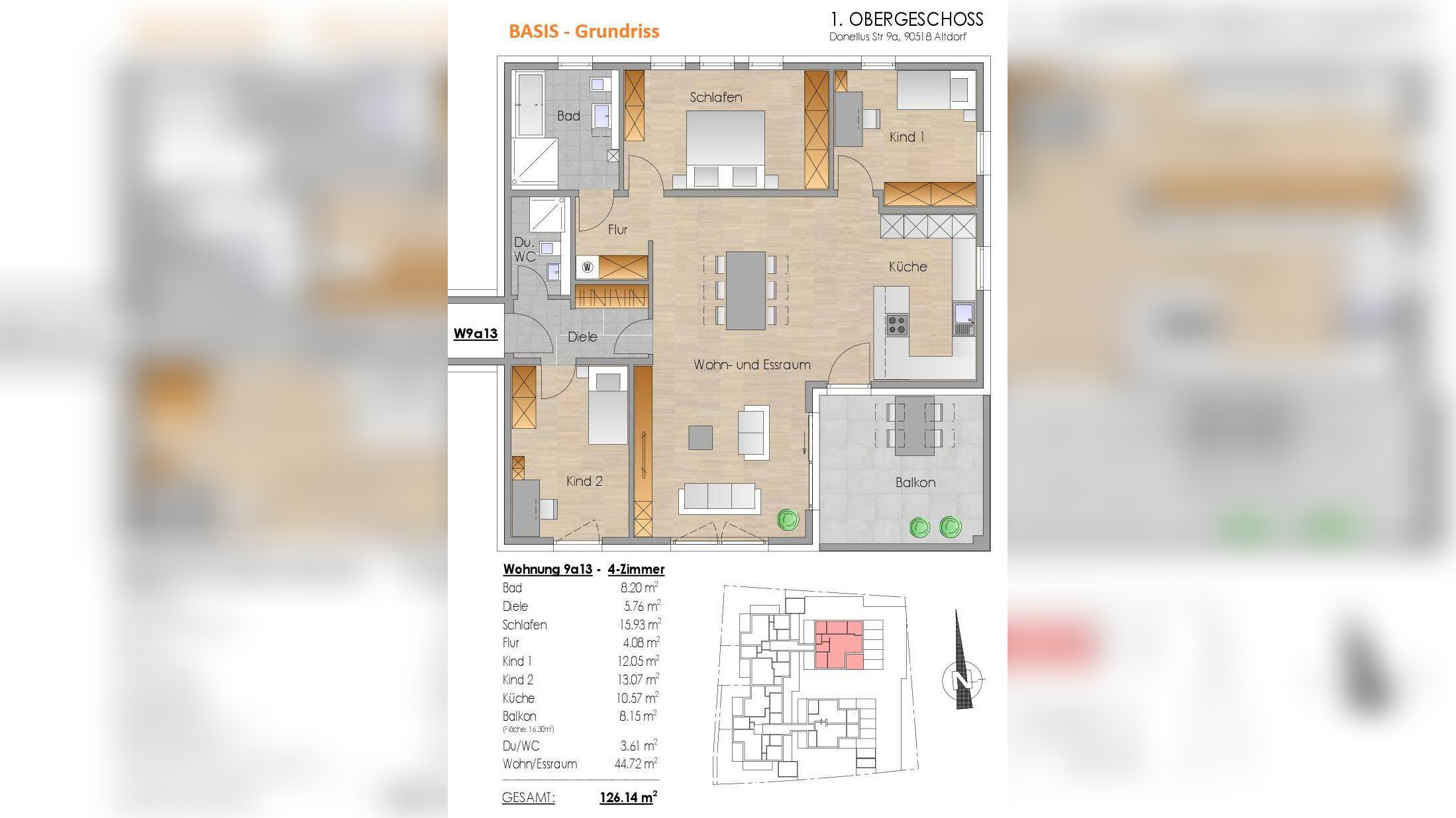 KfW 40 – QNG – NEUBAU – 4-Zimmer 1.OG, Balkon, Wärmepumpe + PV-Anlage, 90518 Altdorf b. Nürnberg