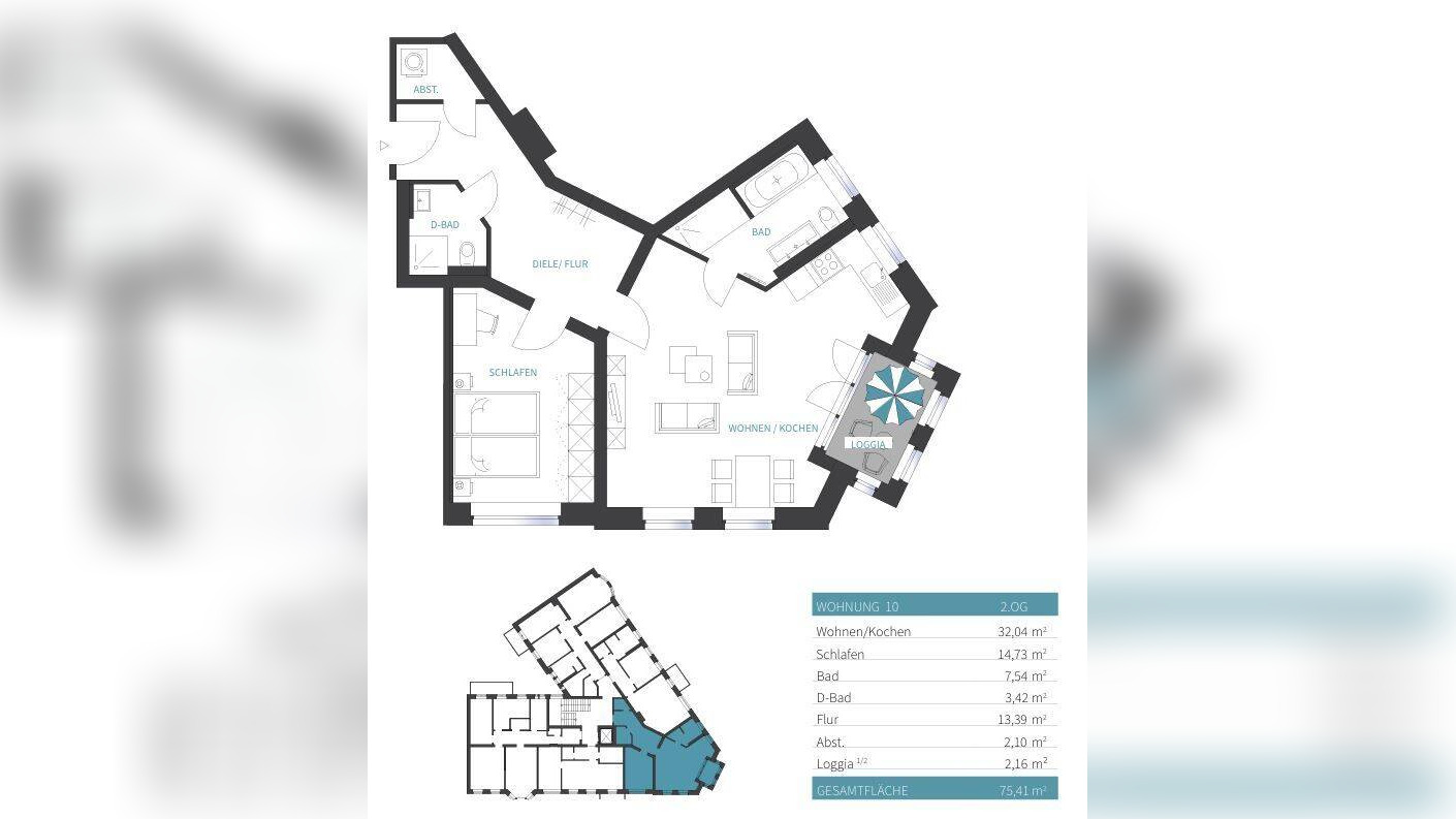 Erstbezug nach Sanierung – Moderne 2-Zimmer-Wohnung mit Loggia