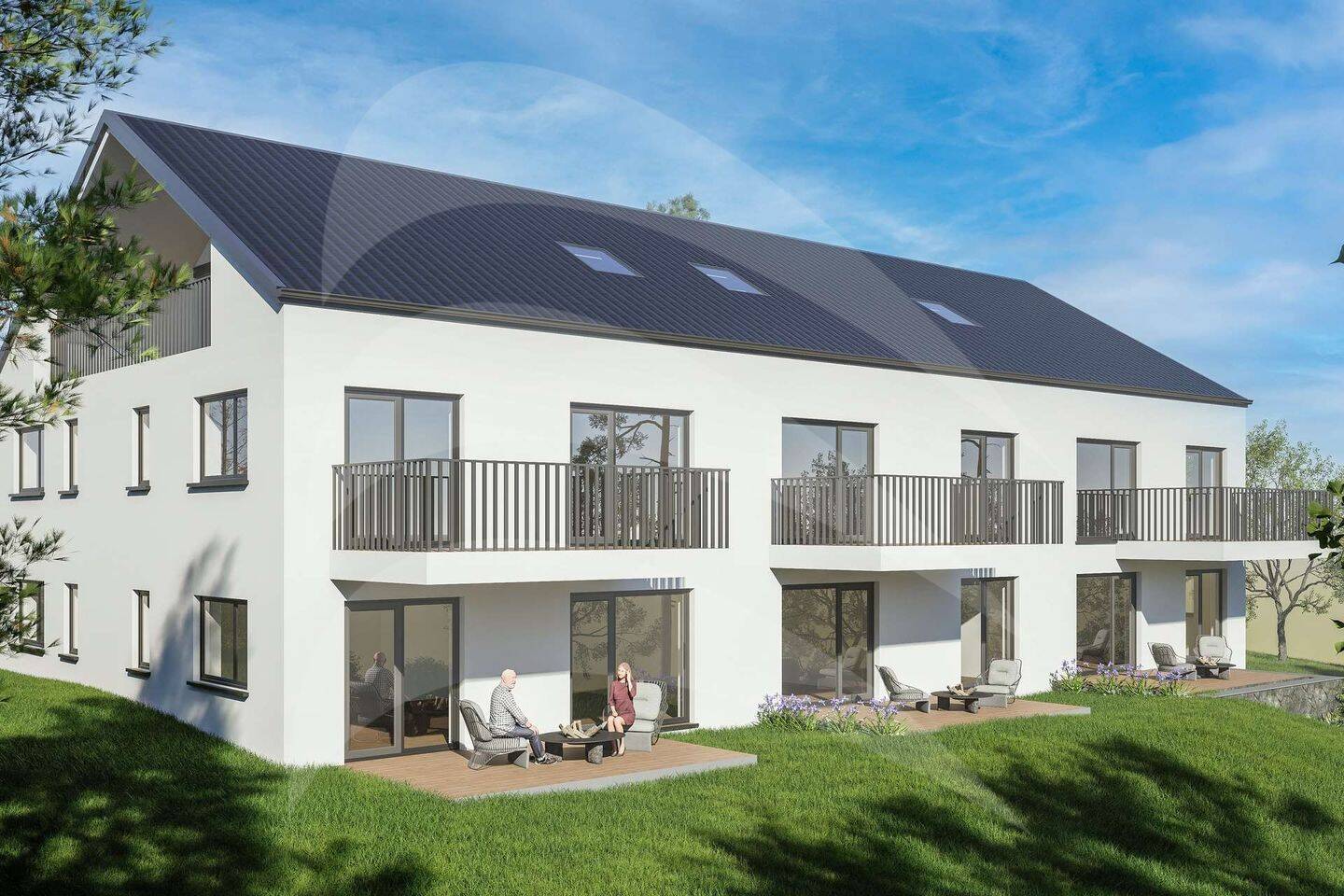 KFW40-QNG & unverbaubare Südlage : Helle 3-Zimmer-Neubauwohnung im Erdgeschoss – optional mit Garten, 93177 Altenthann