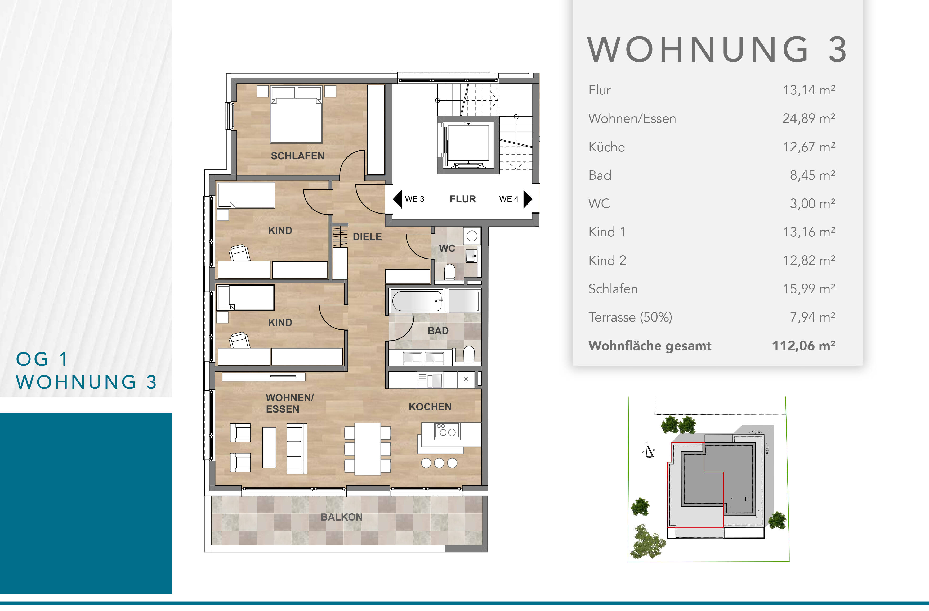 Erstbezug – Moderne 4-Zimmerwohnung mit großem Südbalkon, 91227 Leinburg