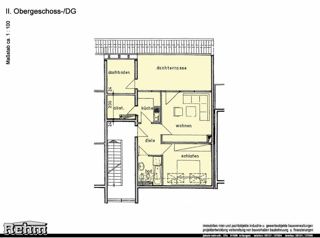 Außergew. 2 Zim.-ETW mit Dachterrasse, 91052 Erlangen (Anger Erlangen-Ost Erlangen-Süd Innenstadt)