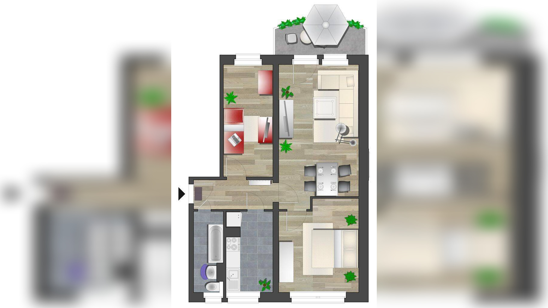 3-Raum-Wohnung mit Balkon in attraktiver Wohnlage – Chemnitz – Vorschaubild 3