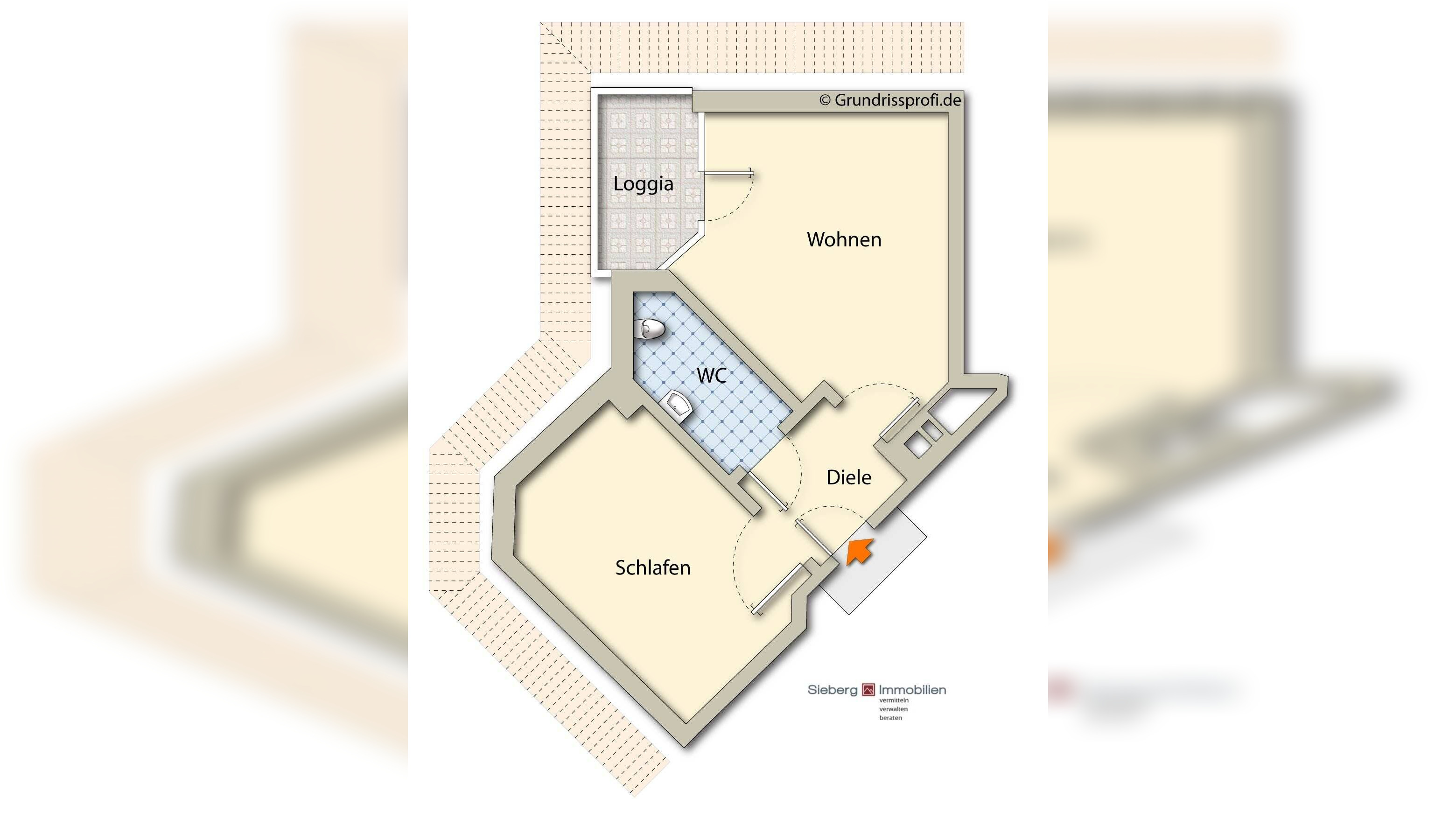 Service-Wohnen für Senioren am Kurpark -2-Zimmerwohnung mit Loggia, 59423 Unna