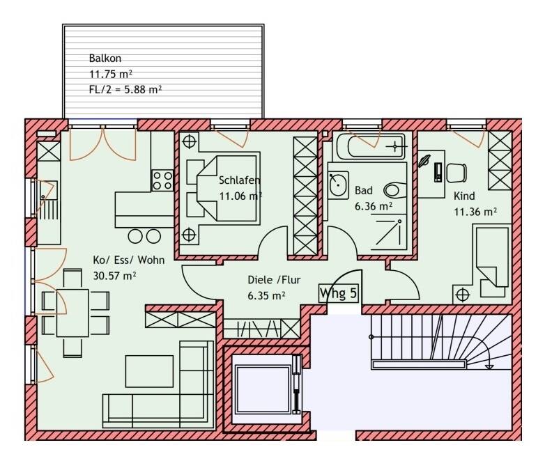 München! 3-ZKB OG-Whg. + 12 m² Ost-Balkon! FBH, elektr. Rollläd., Videosprechanlage, Aufzug, Keller! – 81735 München – Vorschaubild 5