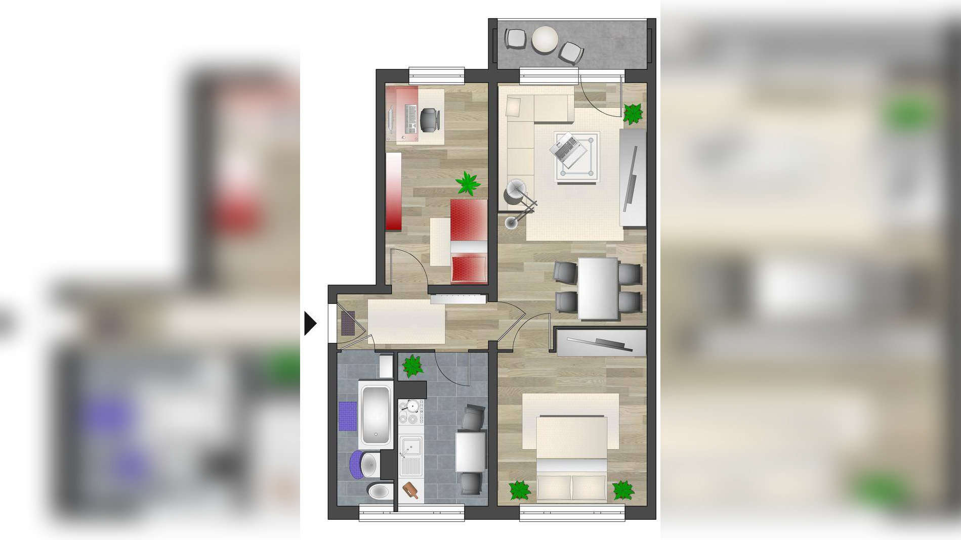 Balkonwohnung nahe Stadtpark – Chemnitz – Vorschaubild 3