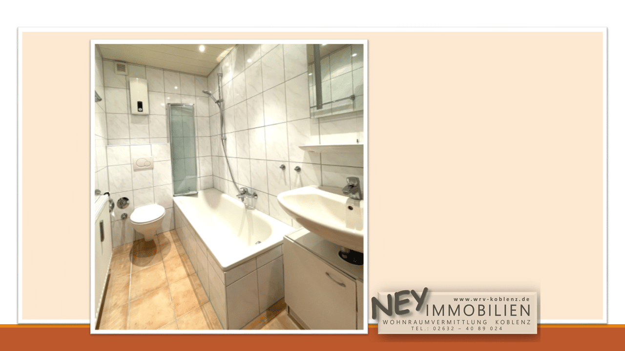 2 Zimmer, Küche Bad mit Wanne, Balkon, 1.OG – 56070 Koblenz – Vorschaubild 3