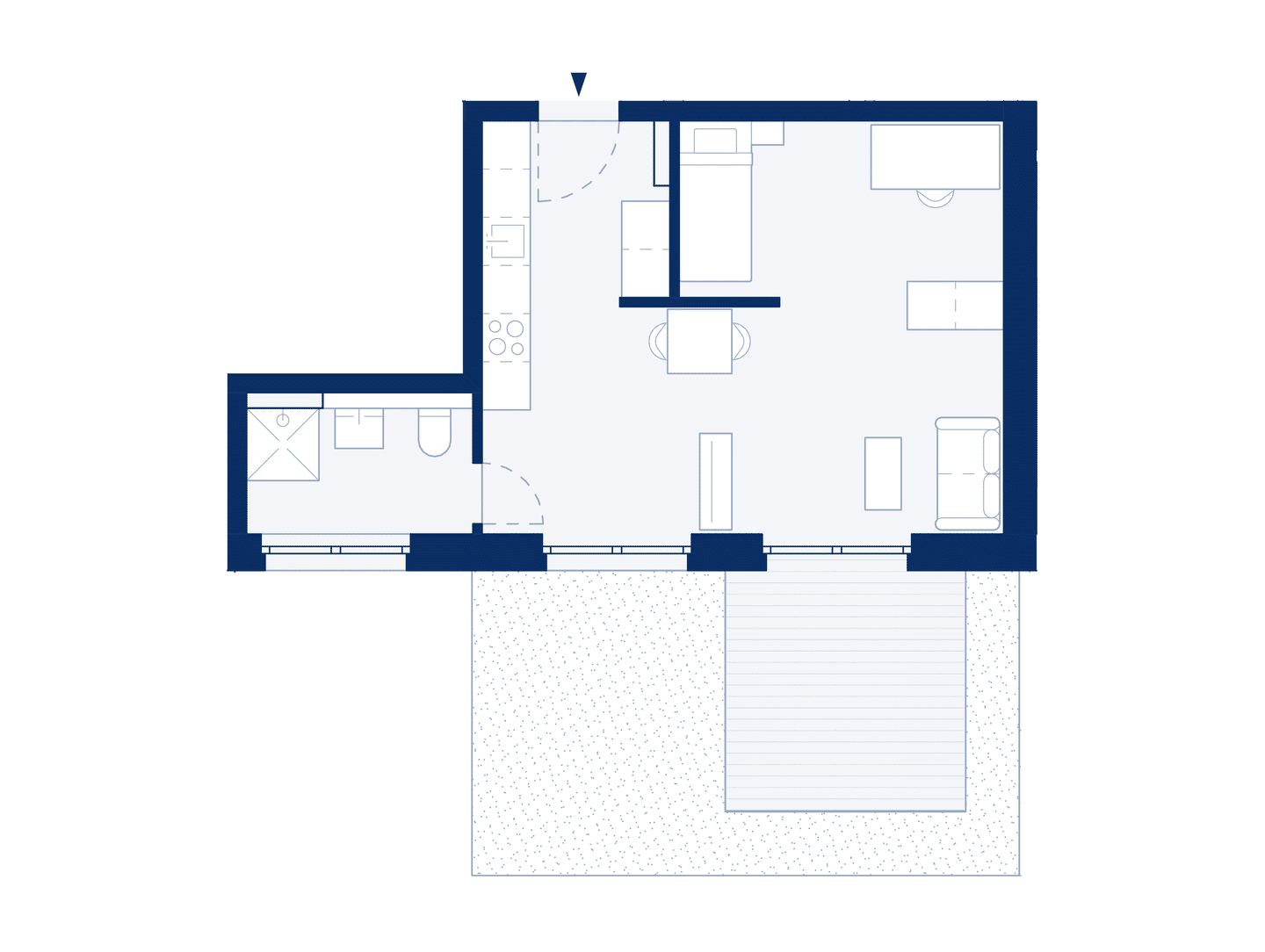 1-Zimmer-Apartment mit Terrasse zur Eingangsseite (B07) – 53129 Bonn – Vorschaubild 3