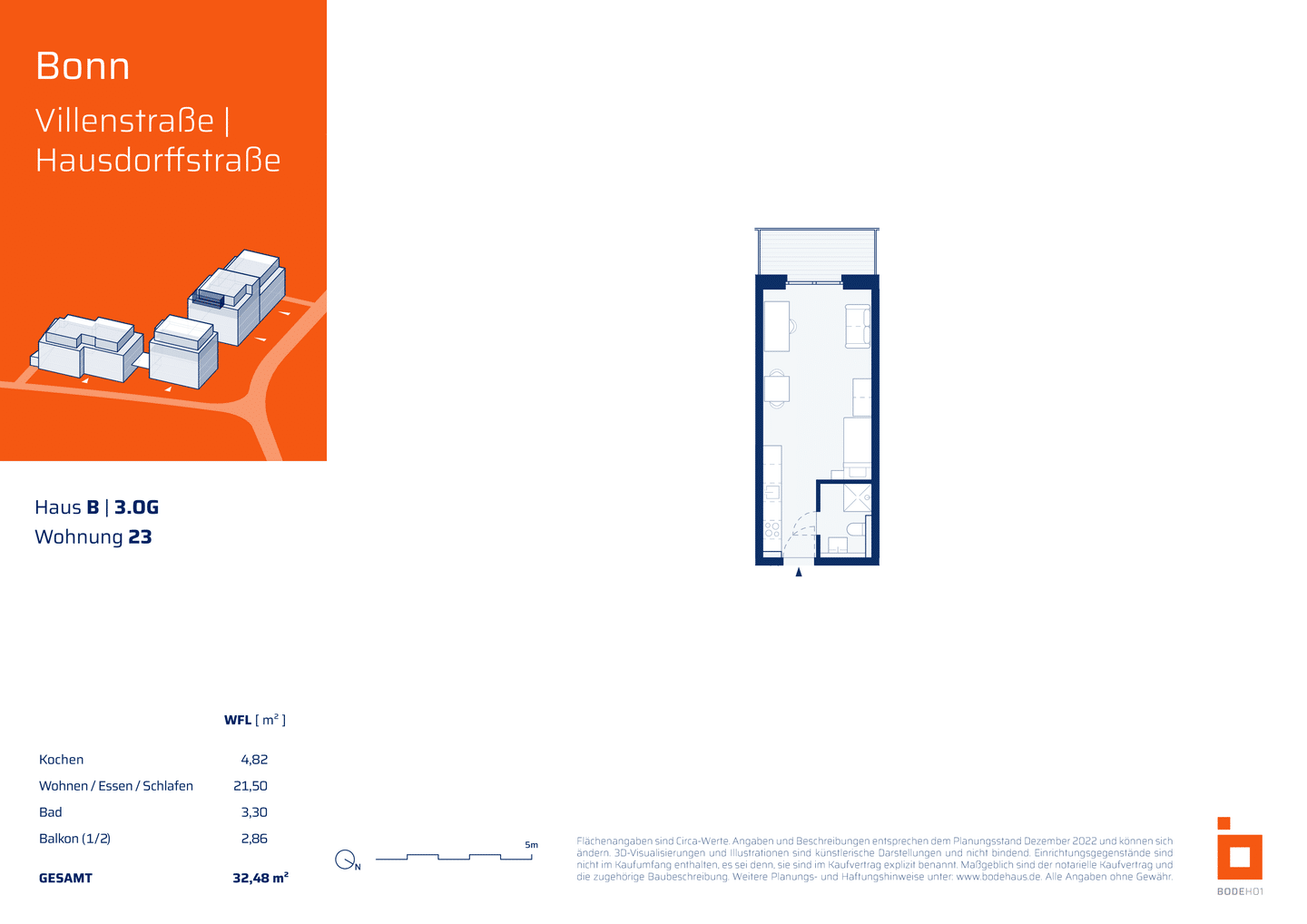 1-Zimmer-Apartment im 3.OG mit Balkon zur Parkseite (B23) – 53129 Bonn – Vorschaubild 4