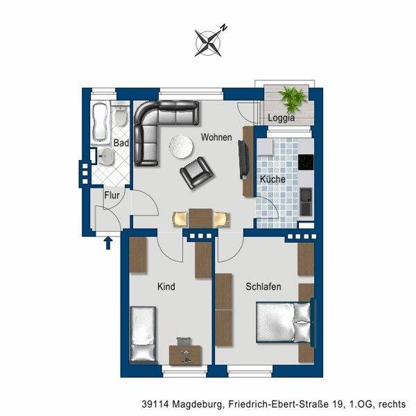 modernisierte 3-Zimmer Wohnung – Magdeburg – Vorschaubild 3