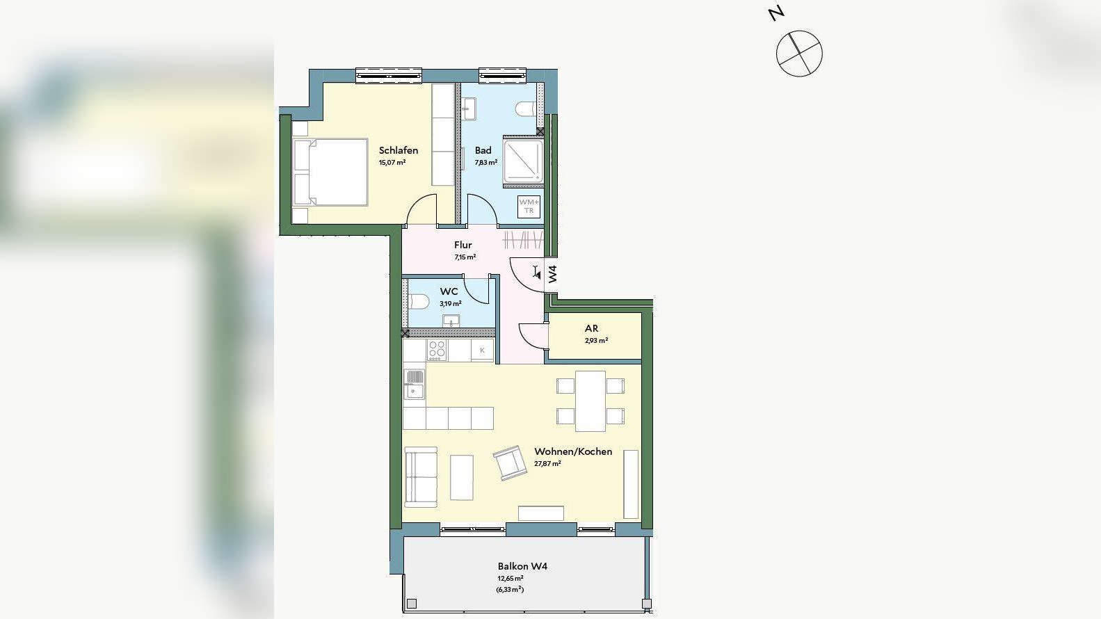 Exklusive 2-Zimmer-Neubauwohnung mit Balkon in attraktiver Wohnlage – 34125 Kassel – Vorschaubild 3