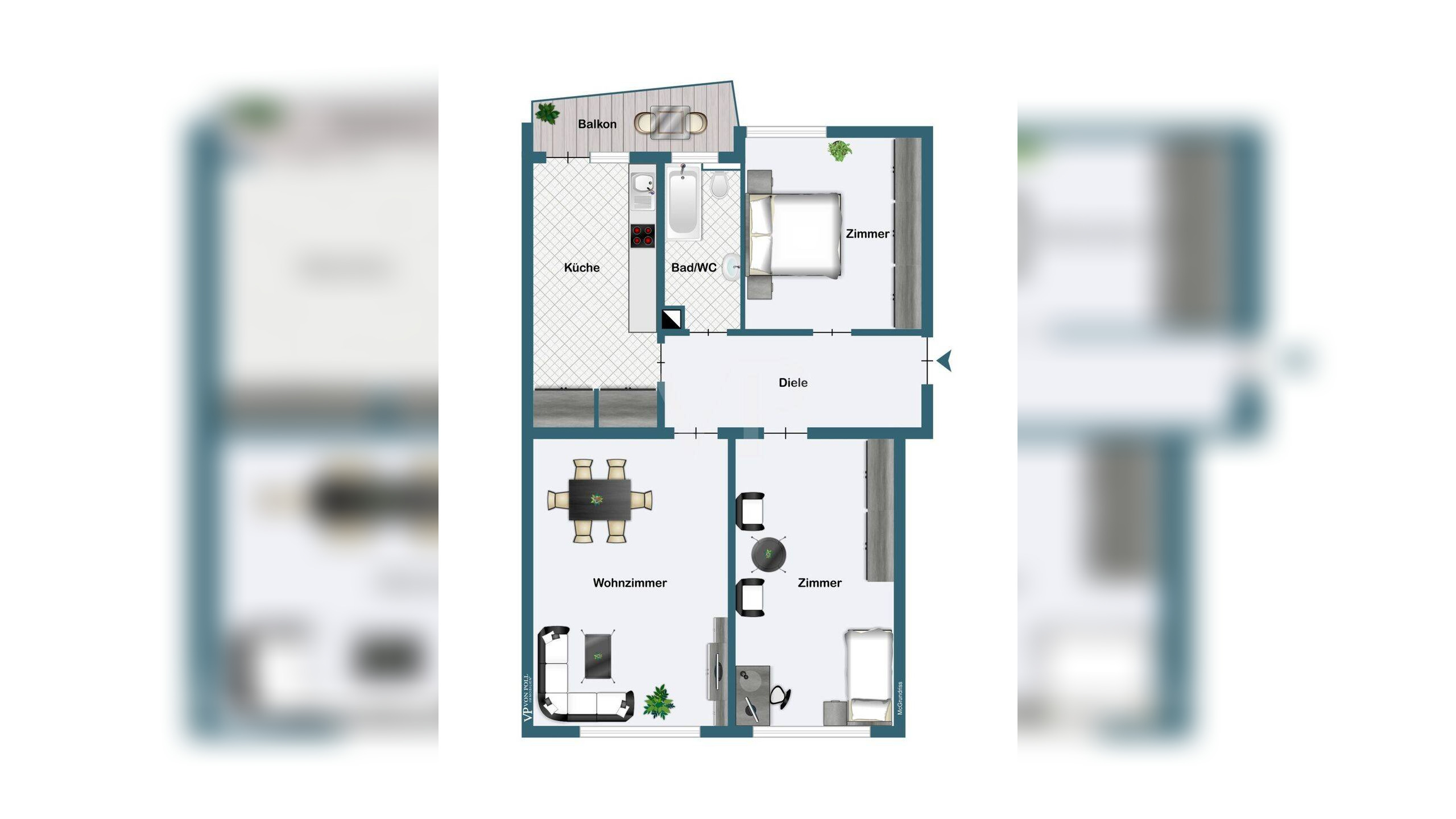Attraktive 84 m² 3-Zimmer-Etagenwohnung in Durlach mit Balkon – 76227 Karlsruhe – Vorschaubild 4