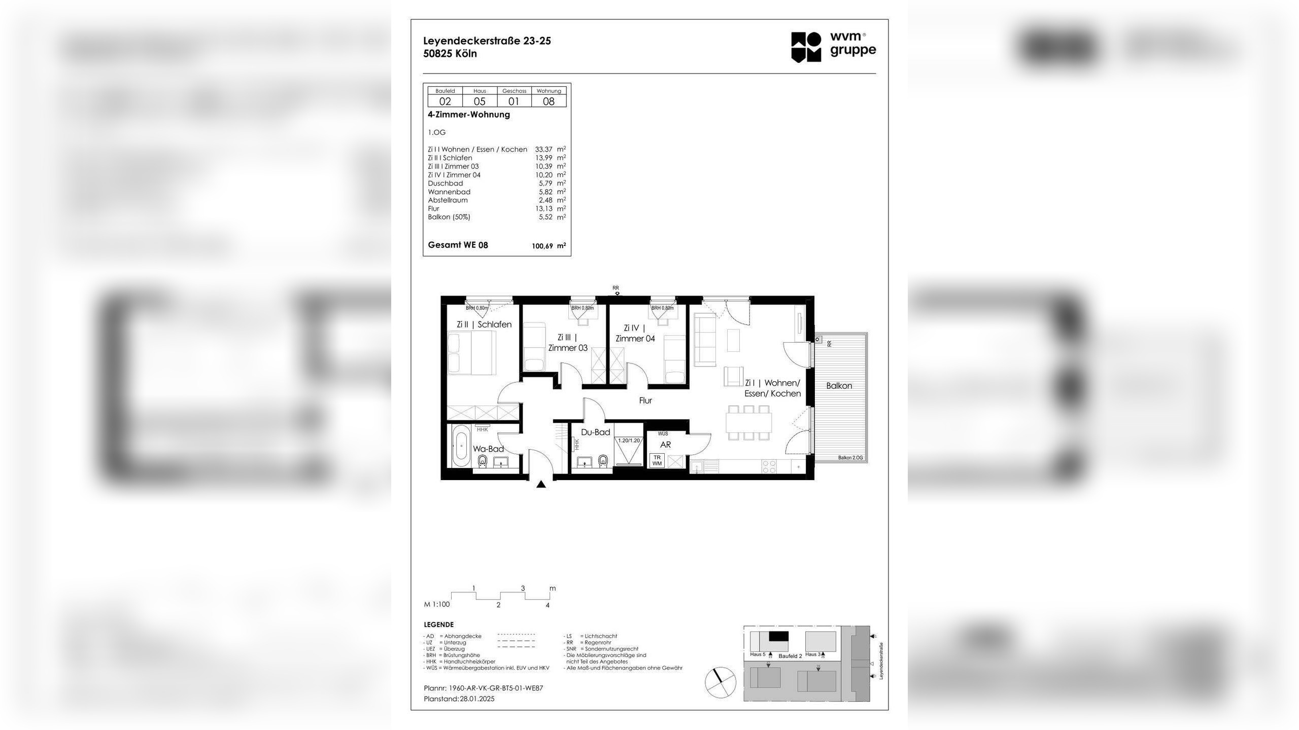 Hochwertig und elegant – 4-Zimmer-Wohnung mit zwei Bädern – 50825 Köln – Vorschaubild 3