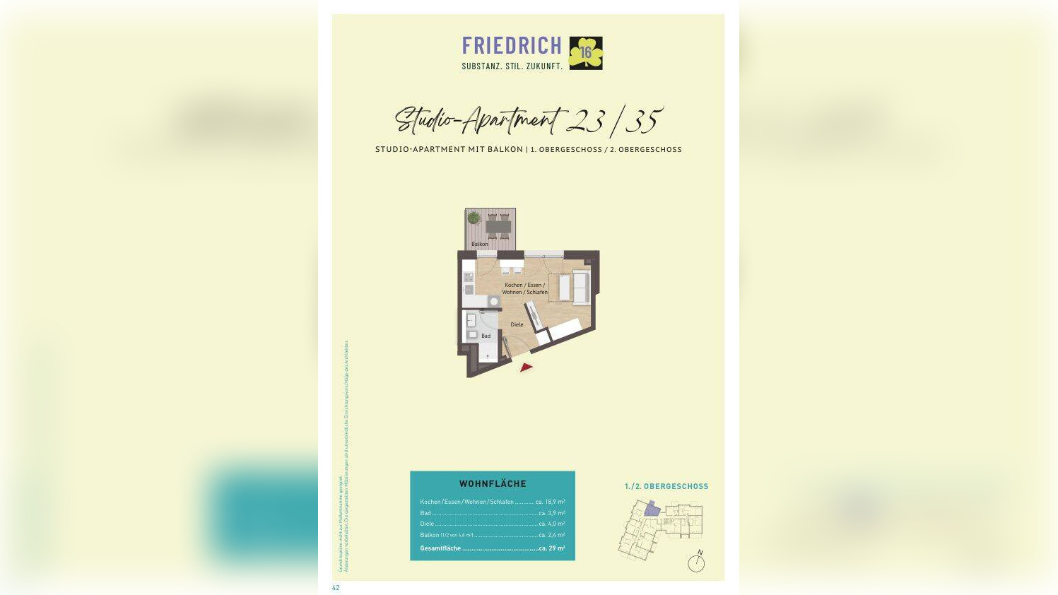 Friedrich16 – Whg23 – 1-Zimmer – 29qm – mit Balkon – 90766 Fürth – Vorschaubild 4
