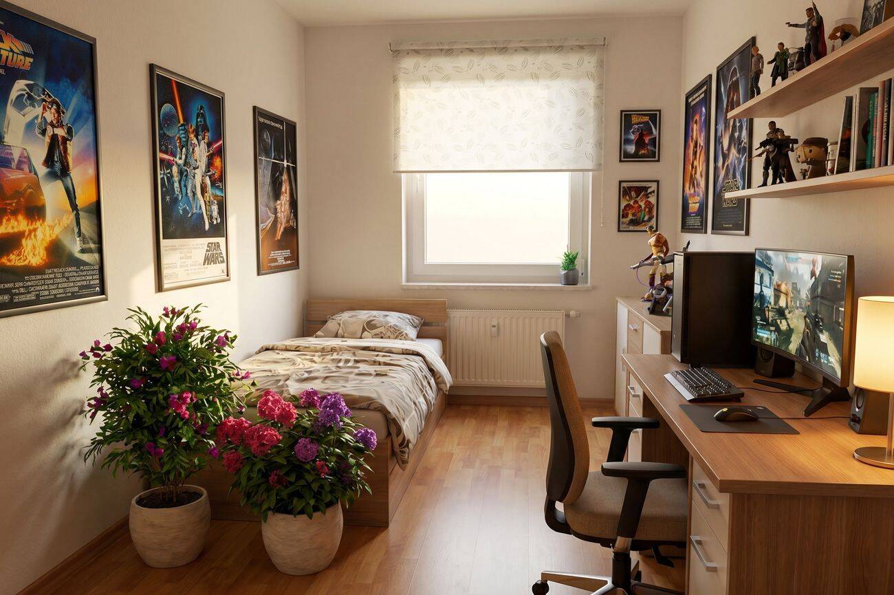 die Stadt zum Greifen nahe – helle 3 Zimmer mit großem Südbalkon, Tageslichtbad und Einbauküche – Chemnitz – Vorschaubild 3