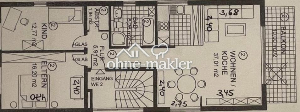 Rheinnähe großer Balkon – Wesselinger Weg 4, 51143 Köln – Vorschaubild 3