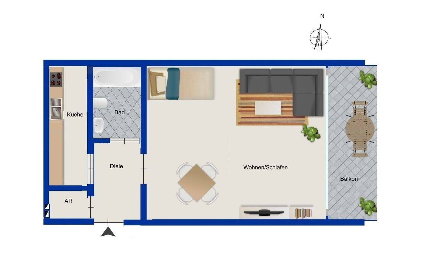 Vermietetes 1-Zimmer-Apartment in Top Lage von München-Gern – 80638 München – Vorschaubild 4