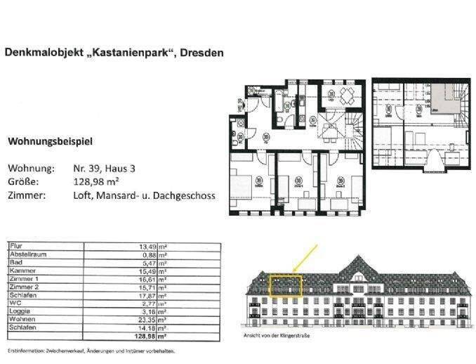 4 RW Maisonette mit EBK, Bad mit Wanne und Dusche, Gäste-WC und Fahrstuhl – 1139 Dresden – Vorschaubild 3