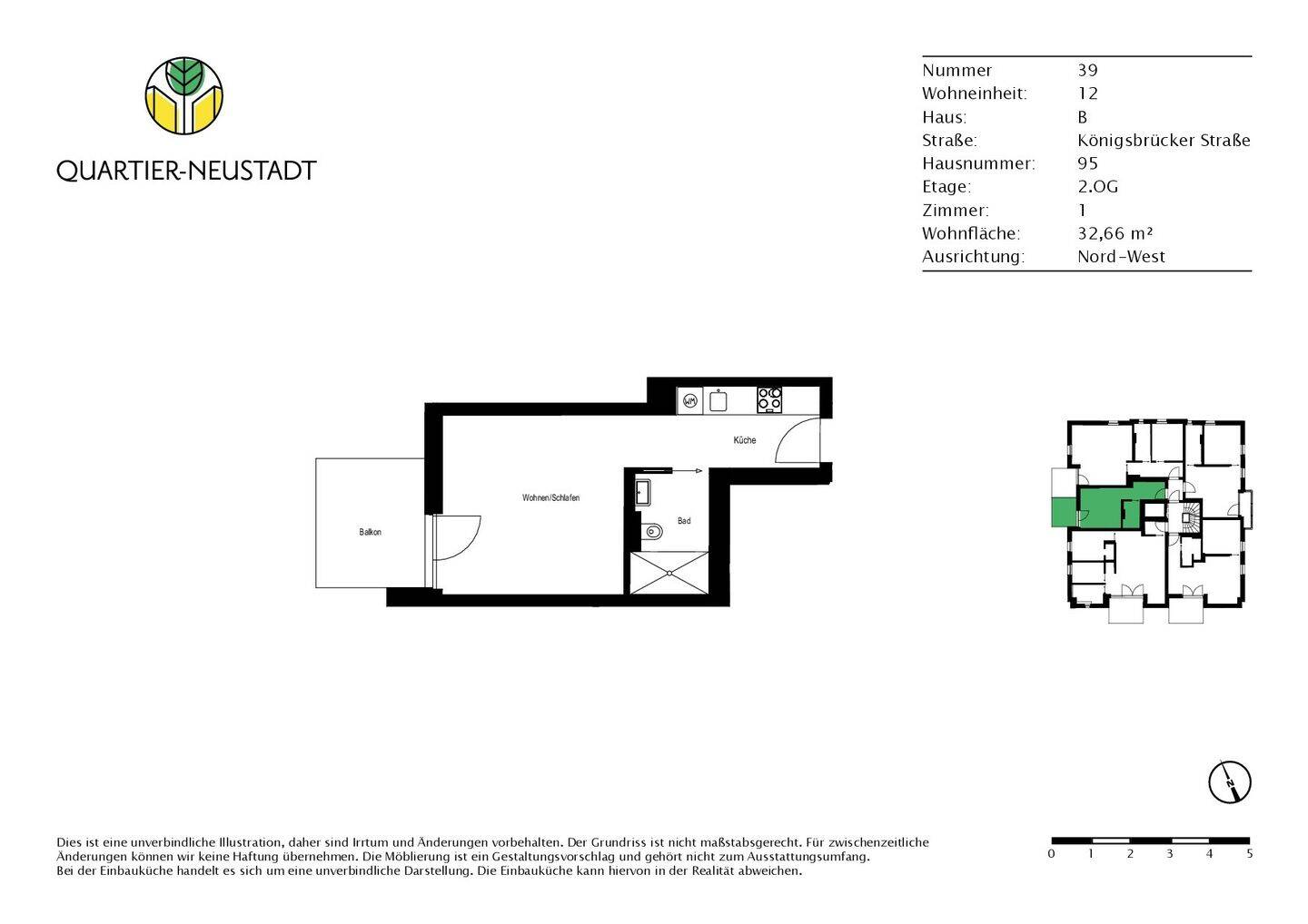 Gemütliche Singlewohnung mit Balkon und Einbauküche wartet auf Sie! – 1099 Dresden – Vorschaubild 3