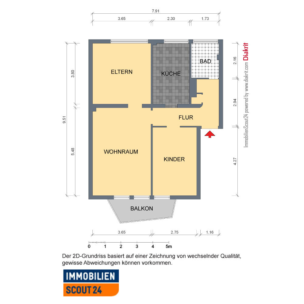 Nähe Bürgerpark schöne 3 Zimmer Wohnung – 28213 Bremen – Vorschaubild 3