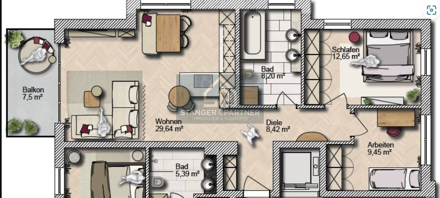Bestlage von Lochhausen, wunderschöne 3 Zi.-Wohnung – 81249 München – Vorschaubild 4