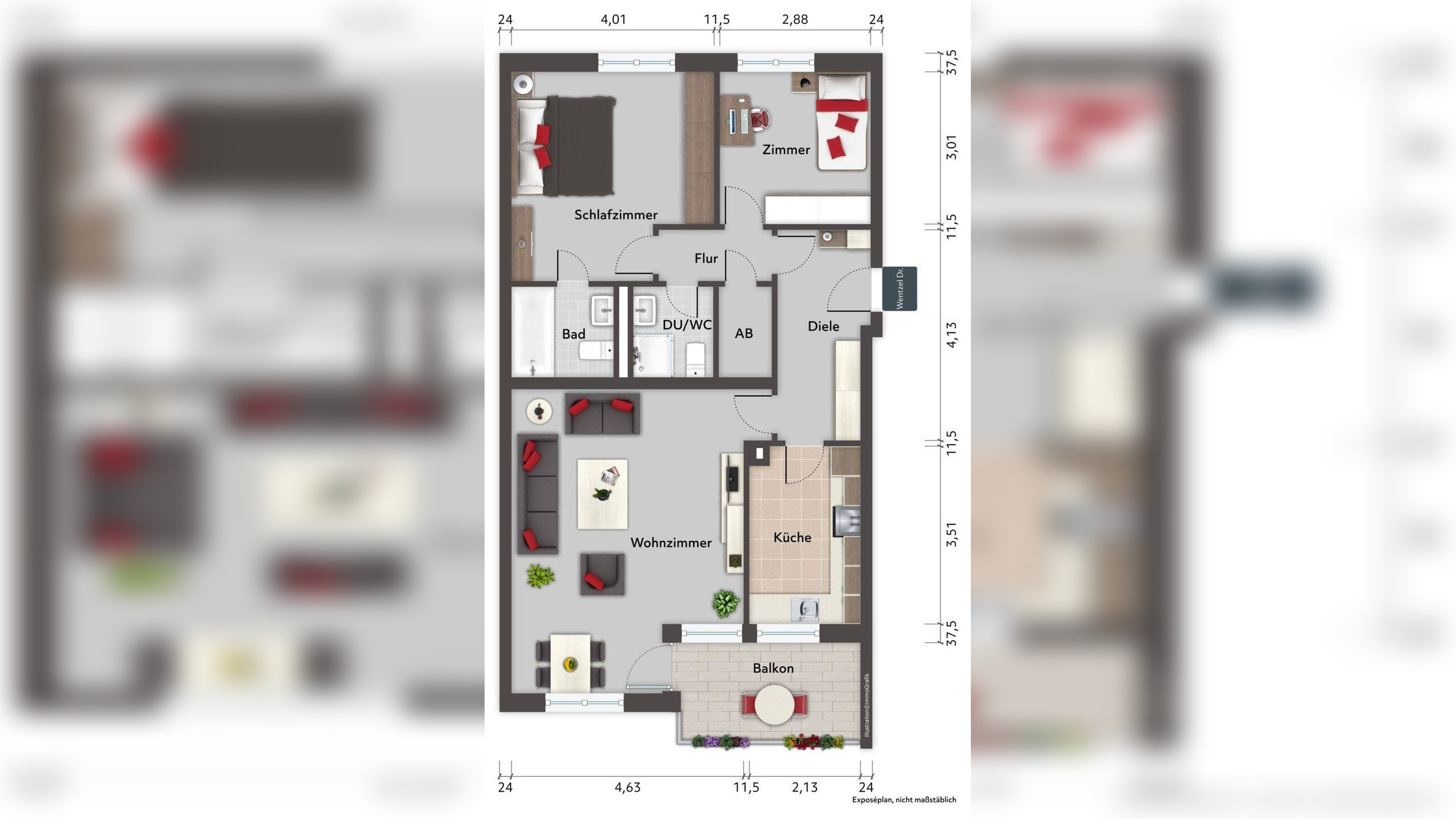 Modernisierte 2,5-Zimmer-ETW mit Balkon und Keller in Glinde – Wentzel Dr. – 21509 Glinde – Vorschaubild 3