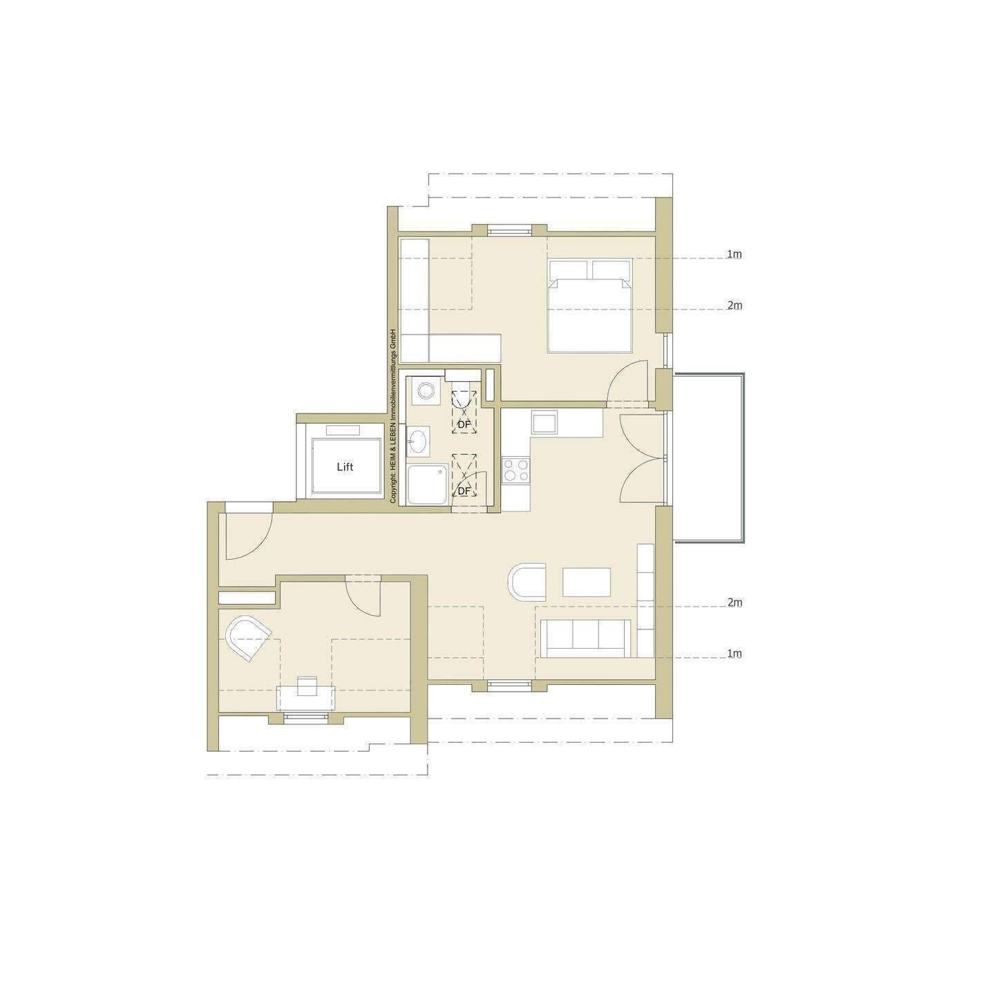 Whg 6 – Wohnensemble „Gipfelglück“ – 2,5 Zimmer-Dachgeschosswohnung – 81825 München – Vorschaubild 4