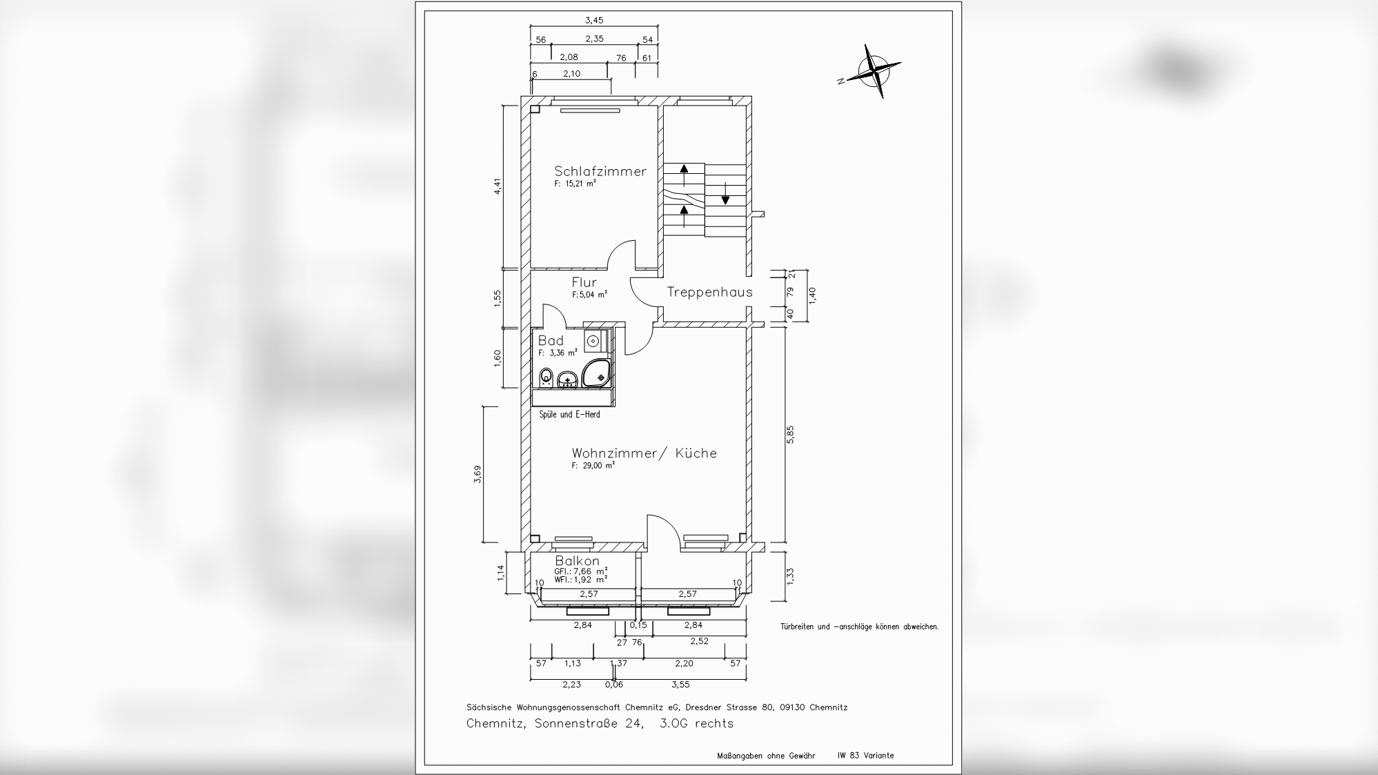 2-Raum-Wohnung mit Balkon auf dem südlichen Sonnenberg – Chemnitz – Vorschaubild 3