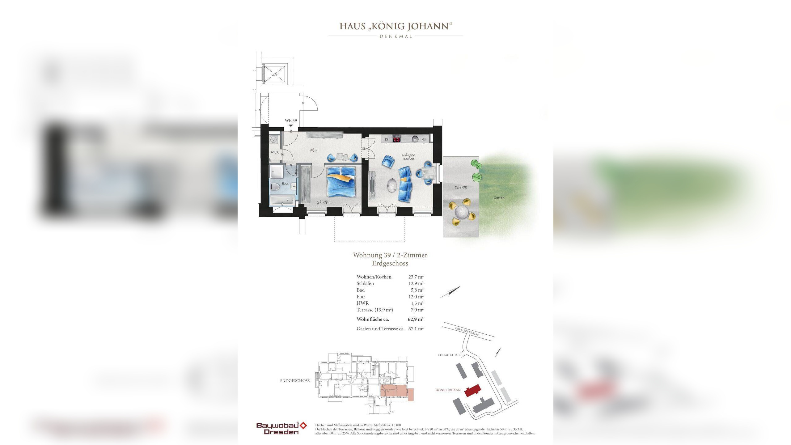 2-Zimmer mit Terrasse und eigenen Garten im Denkmal „König Johann“ (WE 39) – 1326 Dresden – Vorschaubild 4