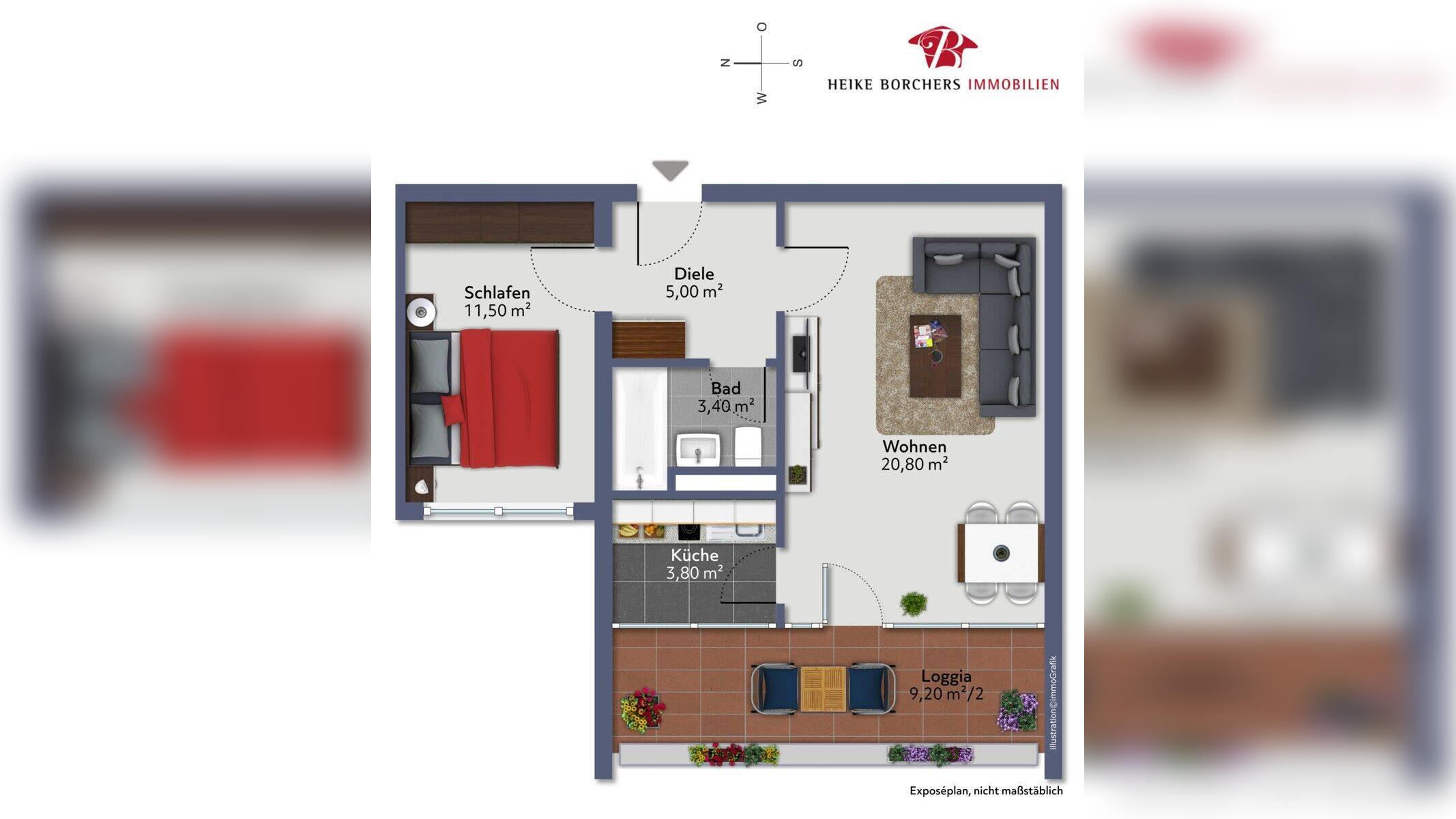 ***Heike Borchers Immobilien***Solide 2-Zimmer-Wohnung zur individuellen Nutzung***zentrale Lage*** – 81737 München – Vorschaubild 3