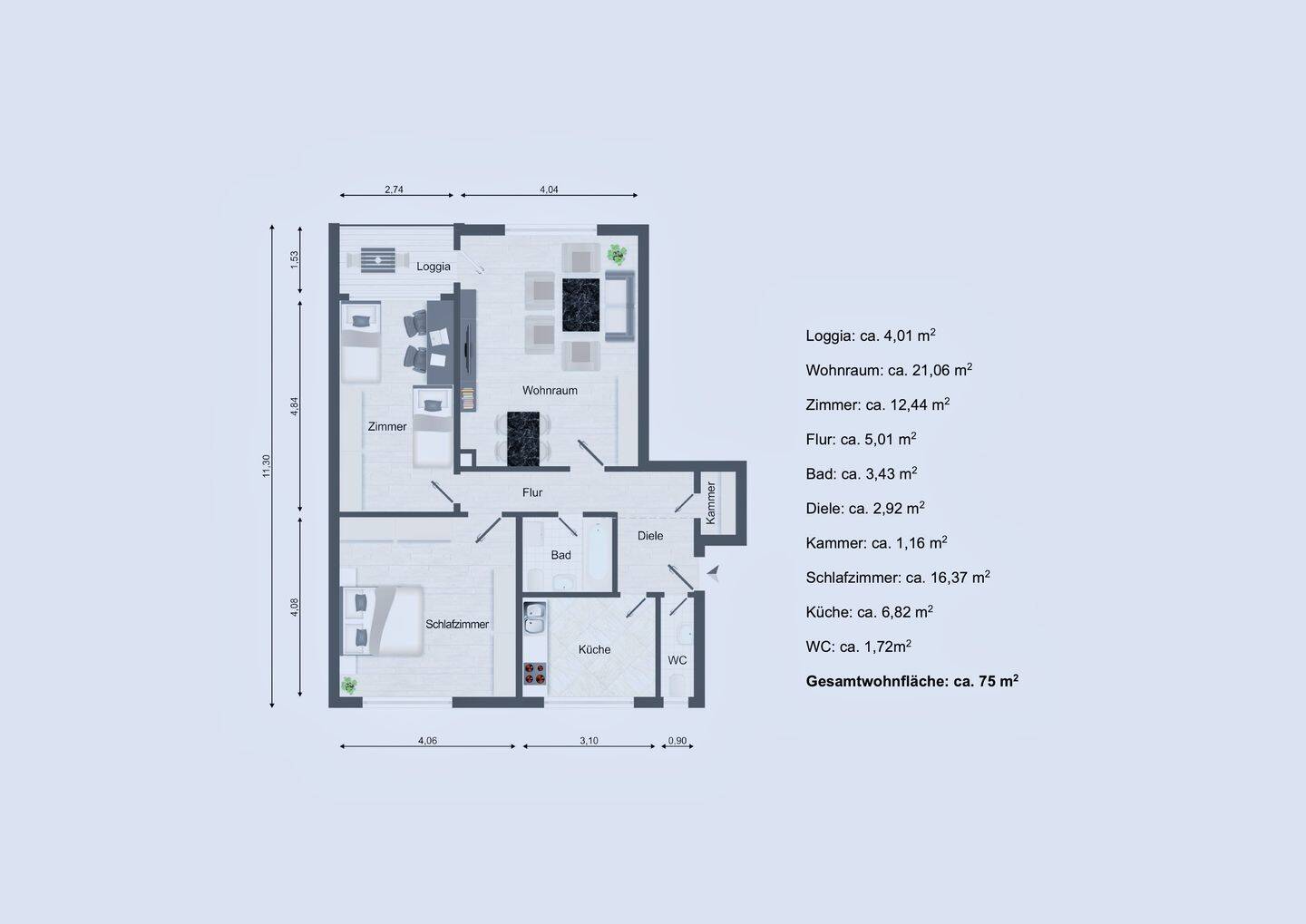 Lichtdurchflutete 3-Zimmer-Wohnung in Bogenhausen – Direkt einziehen und wohlfühlen! – 81927 München – Vorschaubild 8