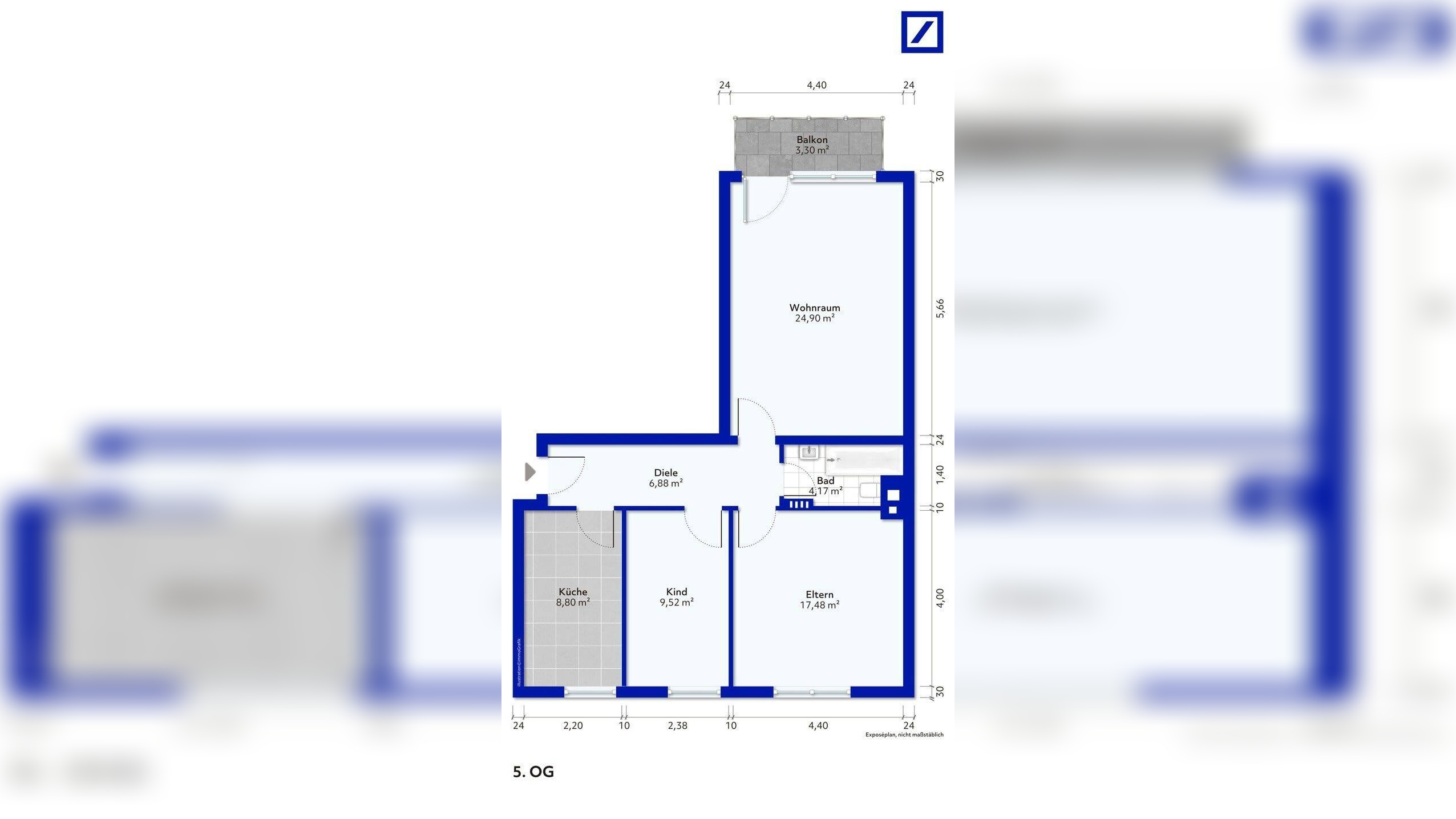 Gepflegte 3-Zimmer-Wohnung mit Balkon in Schwabing – 80803 München – Vorschaubild 4