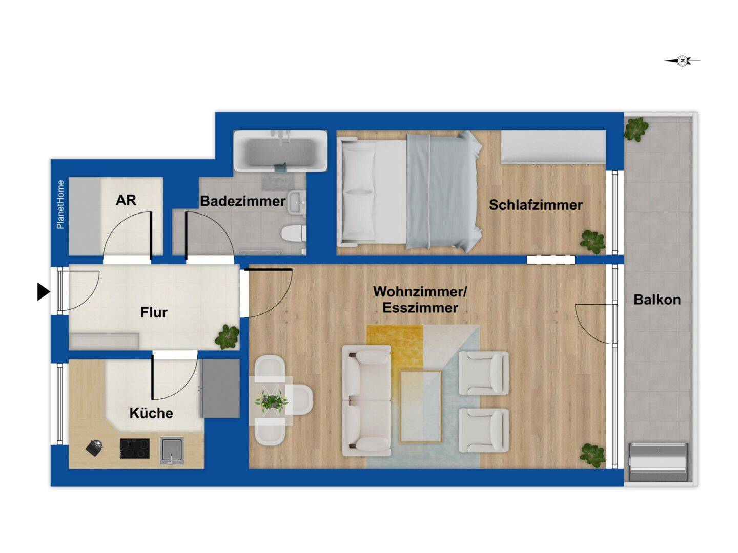 Ruhig gelegene 2-Zimmer-Eigentumswohnung in München-Hadern – 81375 München – Vorschaubild 4