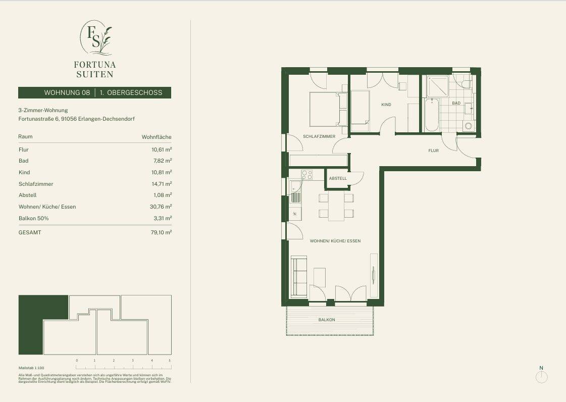 JETZT Vertriebsstart – FortunaSuiten Erlangen – Exklusive 3-Zimmer-Neubauwohnung mit gehobener Ausstattung – 91056 Erlangen – Vorschaubild 4