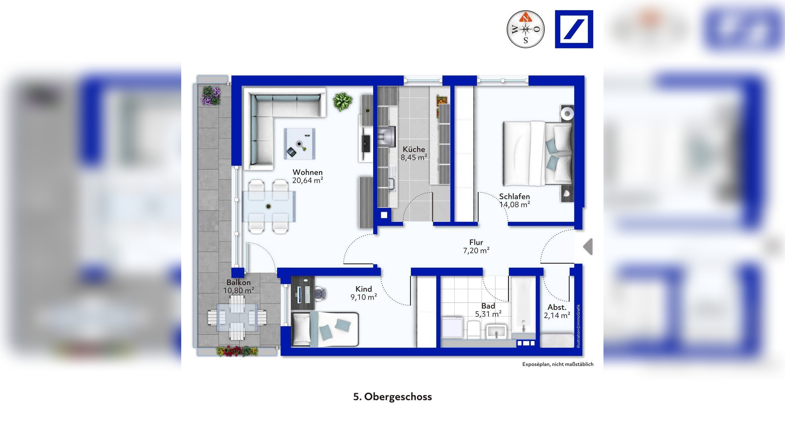 3-Zimmer-Wohnung mit Balkon im obersten Geschoss in München-Bogenhausen / Englschalking – 81927 München – Vorschaubild 4