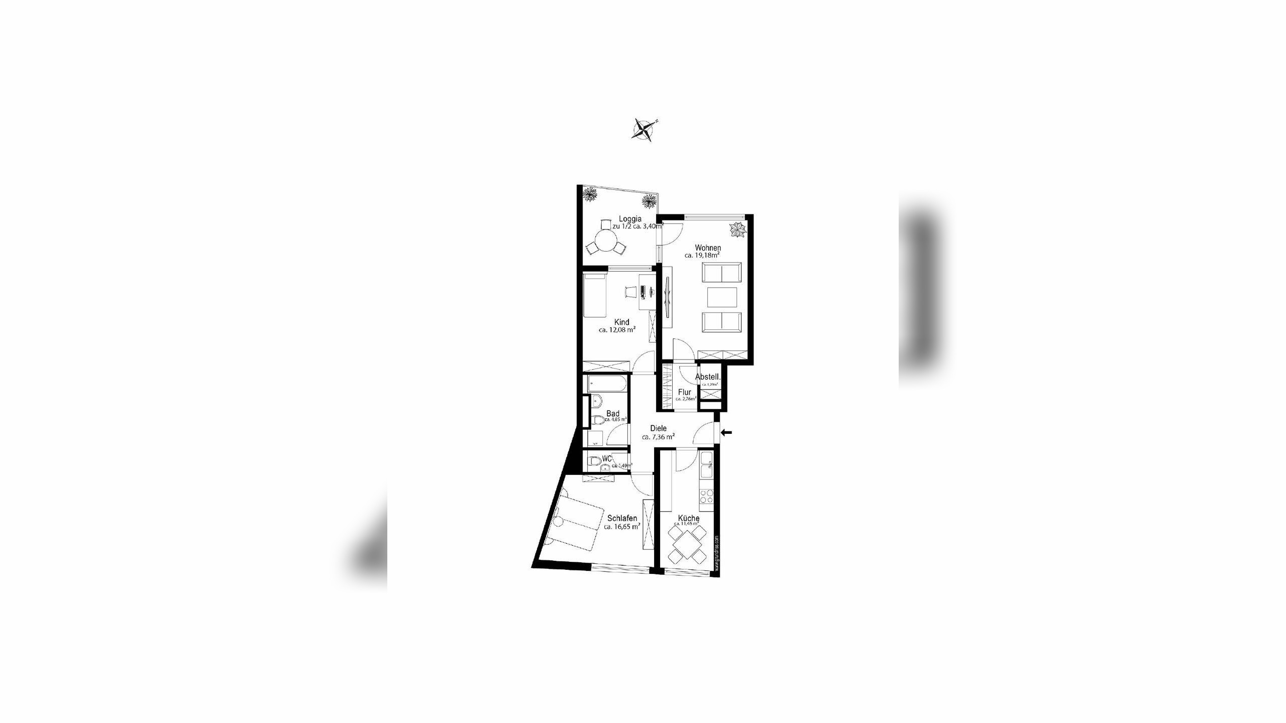 AIGNER – Charmante 3-Zimmer Wohnung in zentraler Lage mit Blick ins Grüne – 81541 München – Vorschaubild 3