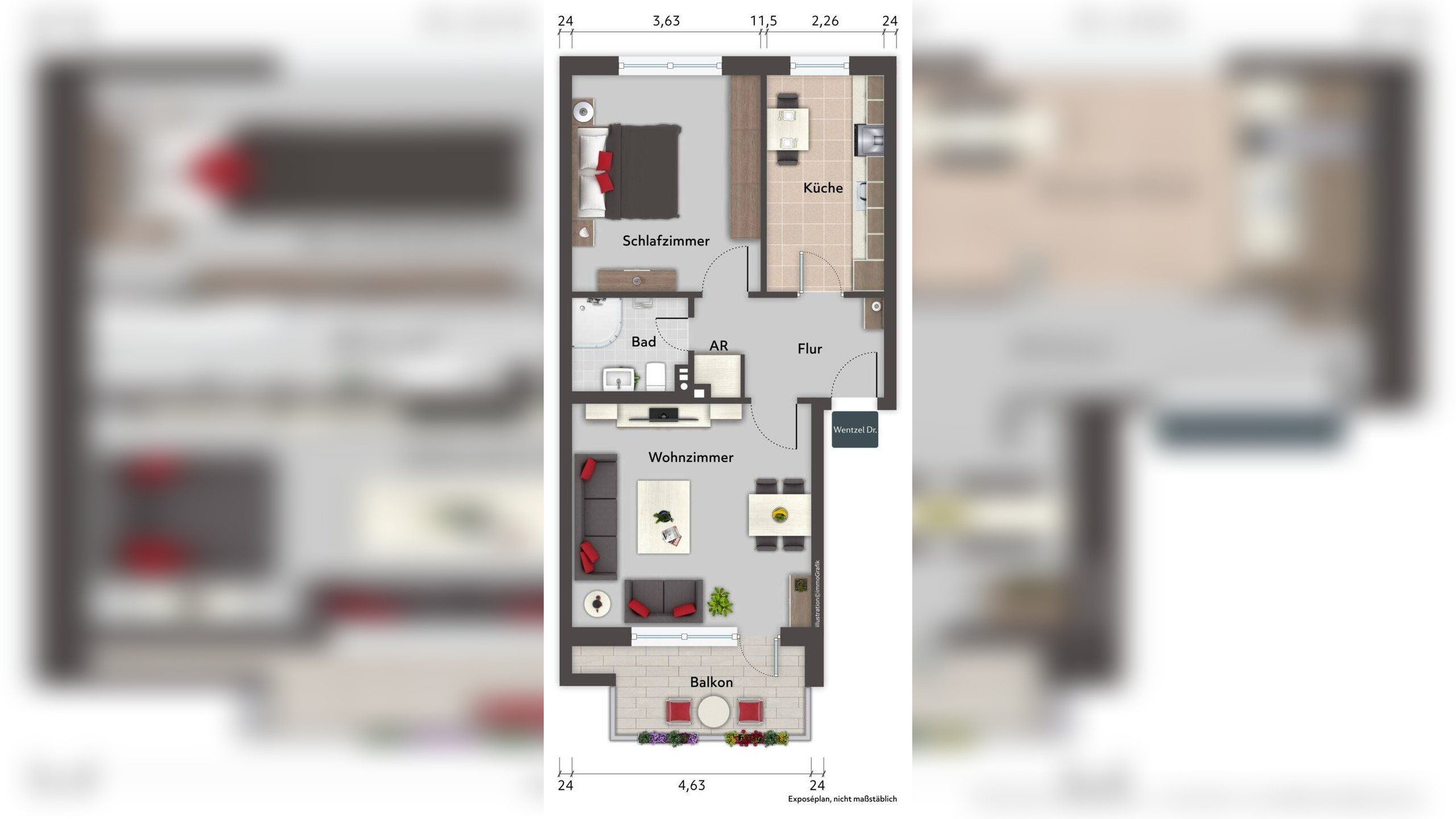 gepflegte 2-Zimmer-Eigentumswohnung zum Kauf in Hamburg Lokstedt – Wentzel Dr. – 22529 Hamburg – Vorschaubild 3