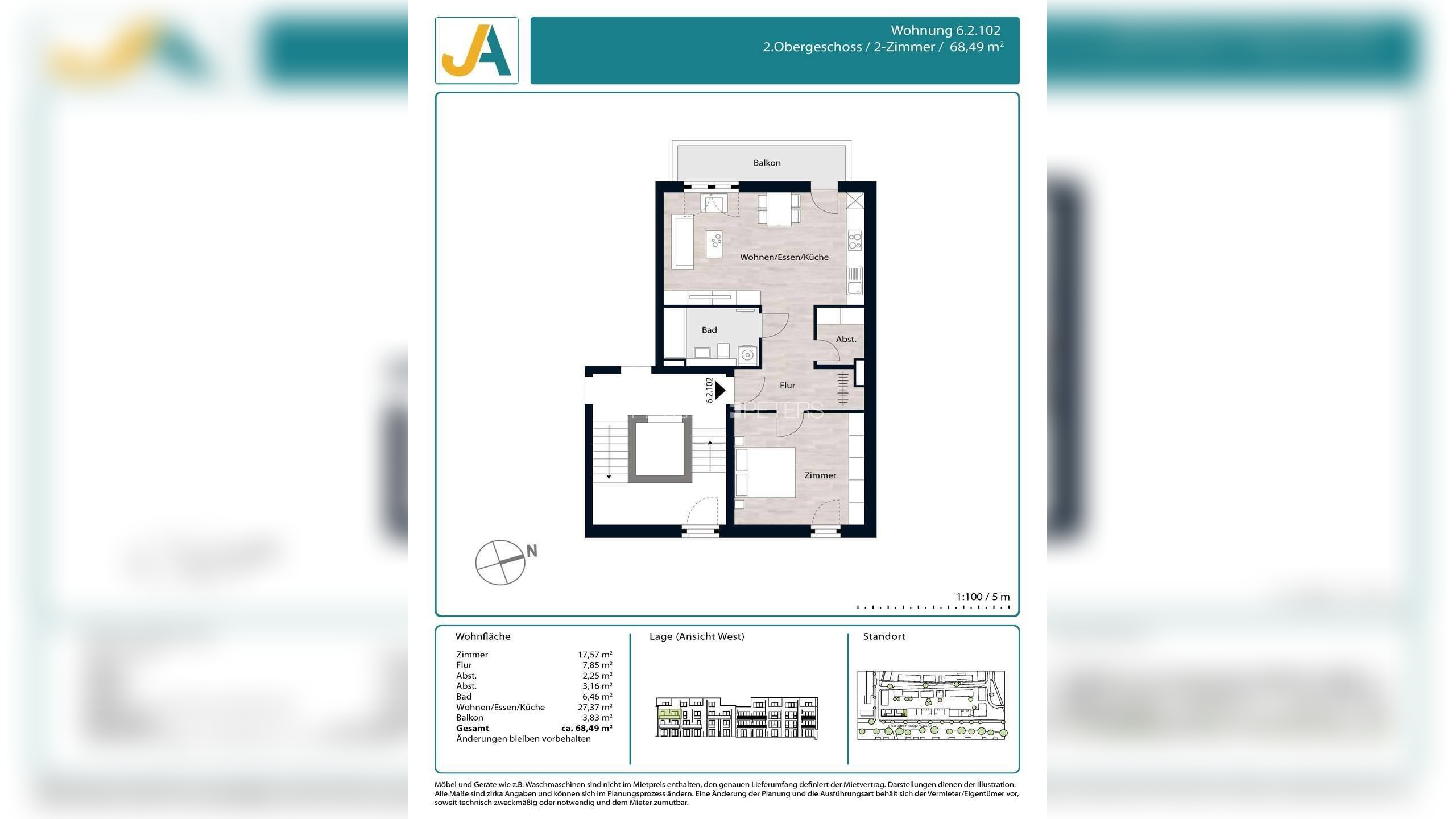 + Großzügige 2-Zimmer-Wohnung mit Balkon + – 22045 Hamburg – Vorschaubild 3