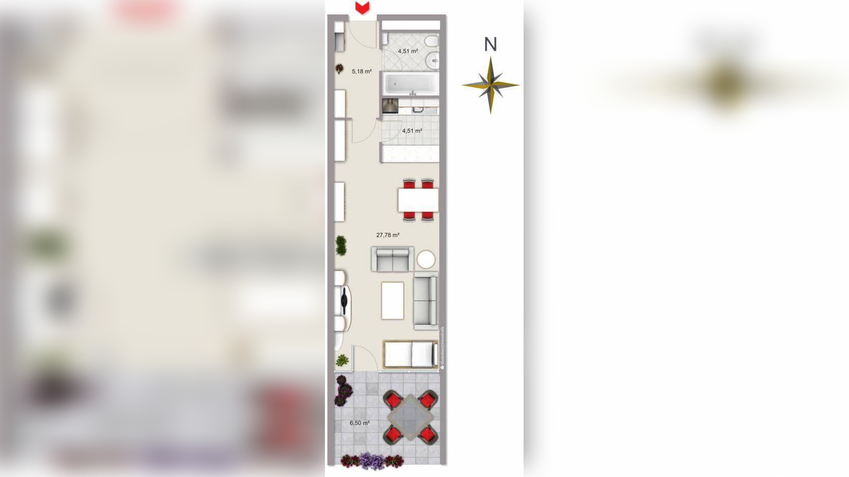 Großzügiges 1-Zimmer-Appartement mit großer Südterrasse und Gartenanteil in München-Olympiadorf – 80809 München – Vorschaubild 3