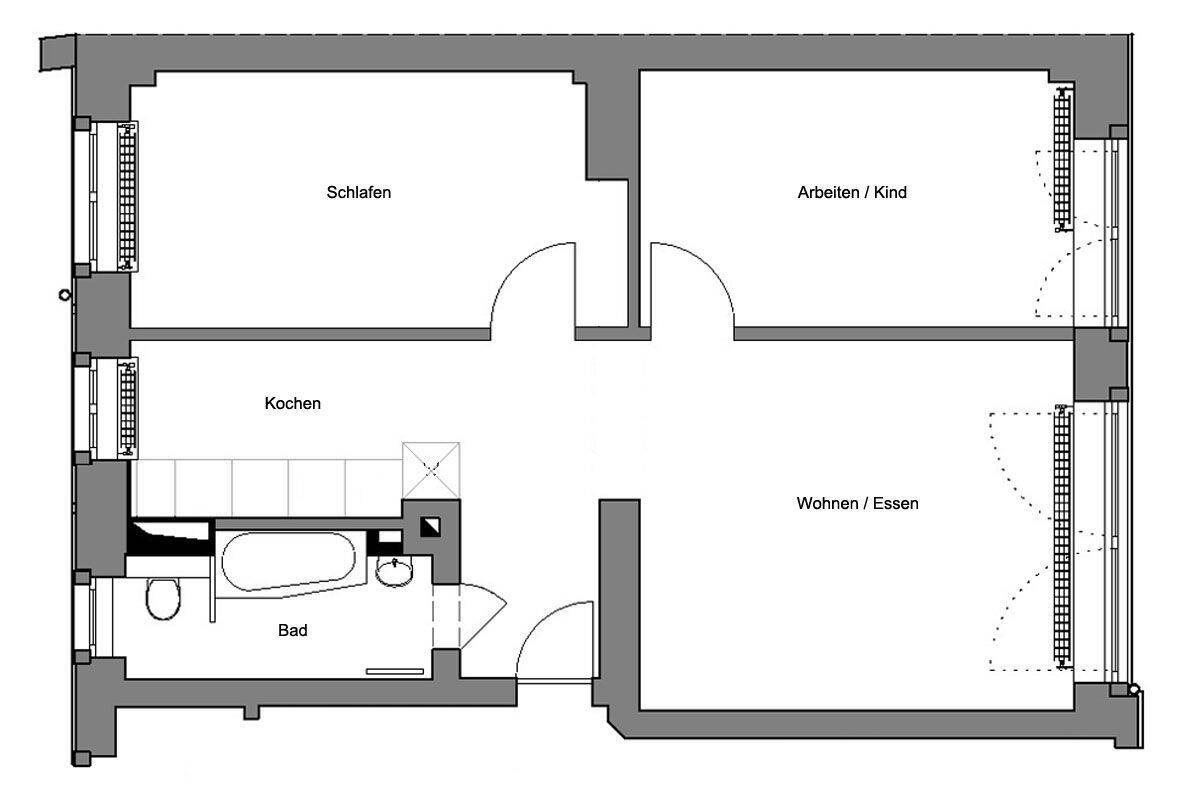 Gruna, im Hochparterre: Wanne + EBK mgl.* – 1277 Dresden – Vorschaubild 3