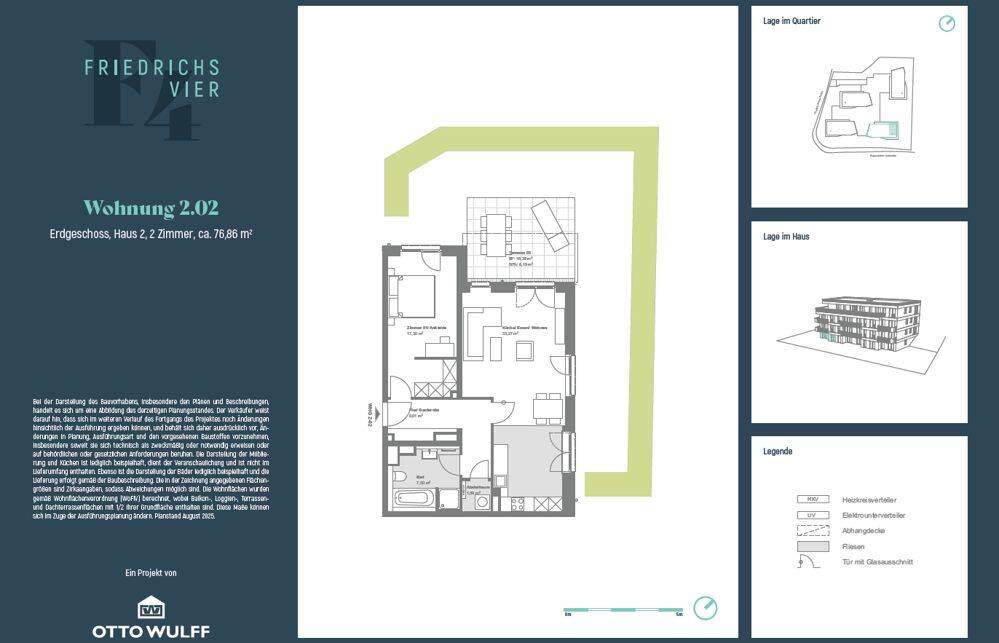 Exklusiver Wohnkomfort: 2-Zimmer Neubau-Erdgeschosswohnung mit Garten – 22391 Hamburg – Vorschaubild 3
