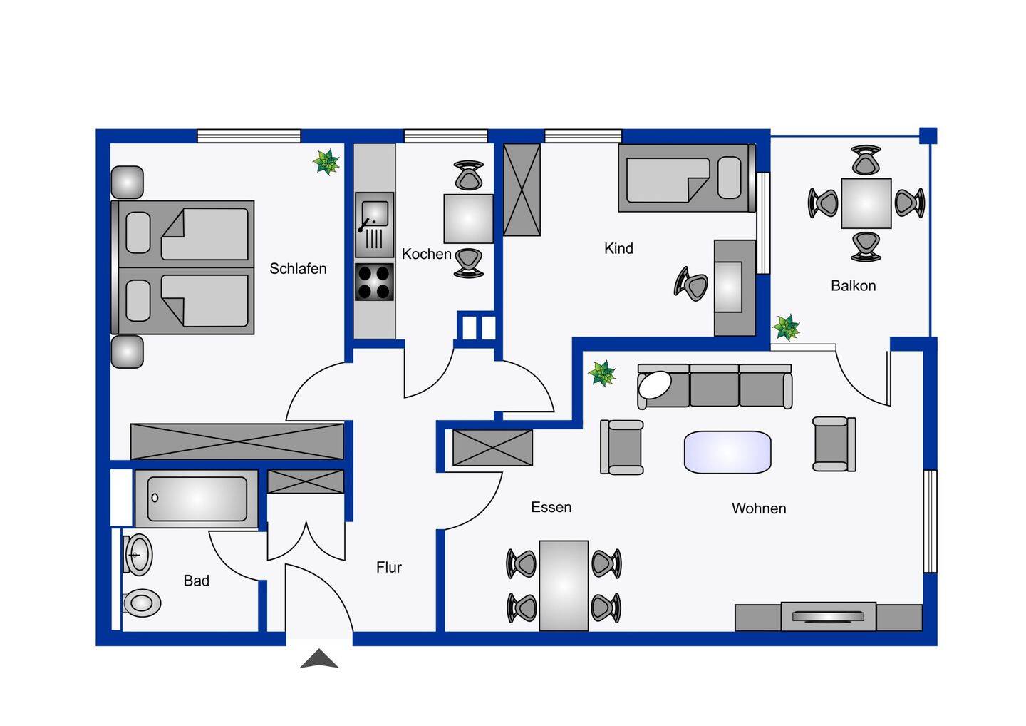 Zentral gelegene 3-Zimmer Wohnung, in Schloss-Neuhaus 1-OG mit Balkon, Bezugsfrei ab 1.10.2026 – 33104 Paderborn – Vorschaubild 3
