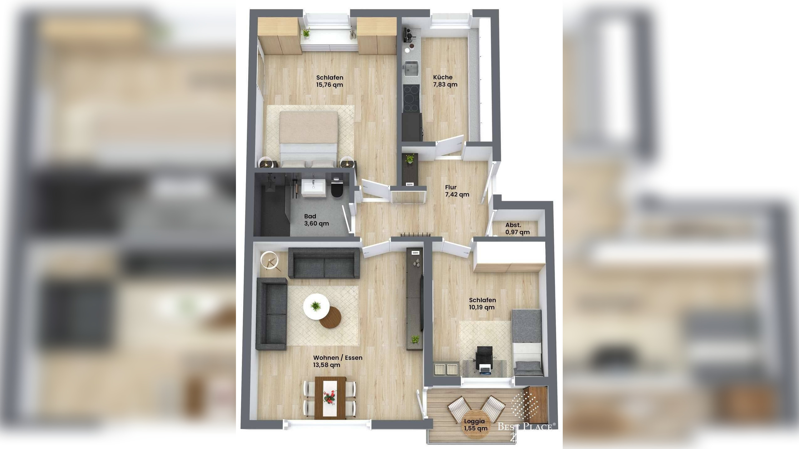 Sanierte 3-Zimmer-Wohnung in Muenchen-Hadern in naturnaher Lage – 80689 München – Vorschaubild 4